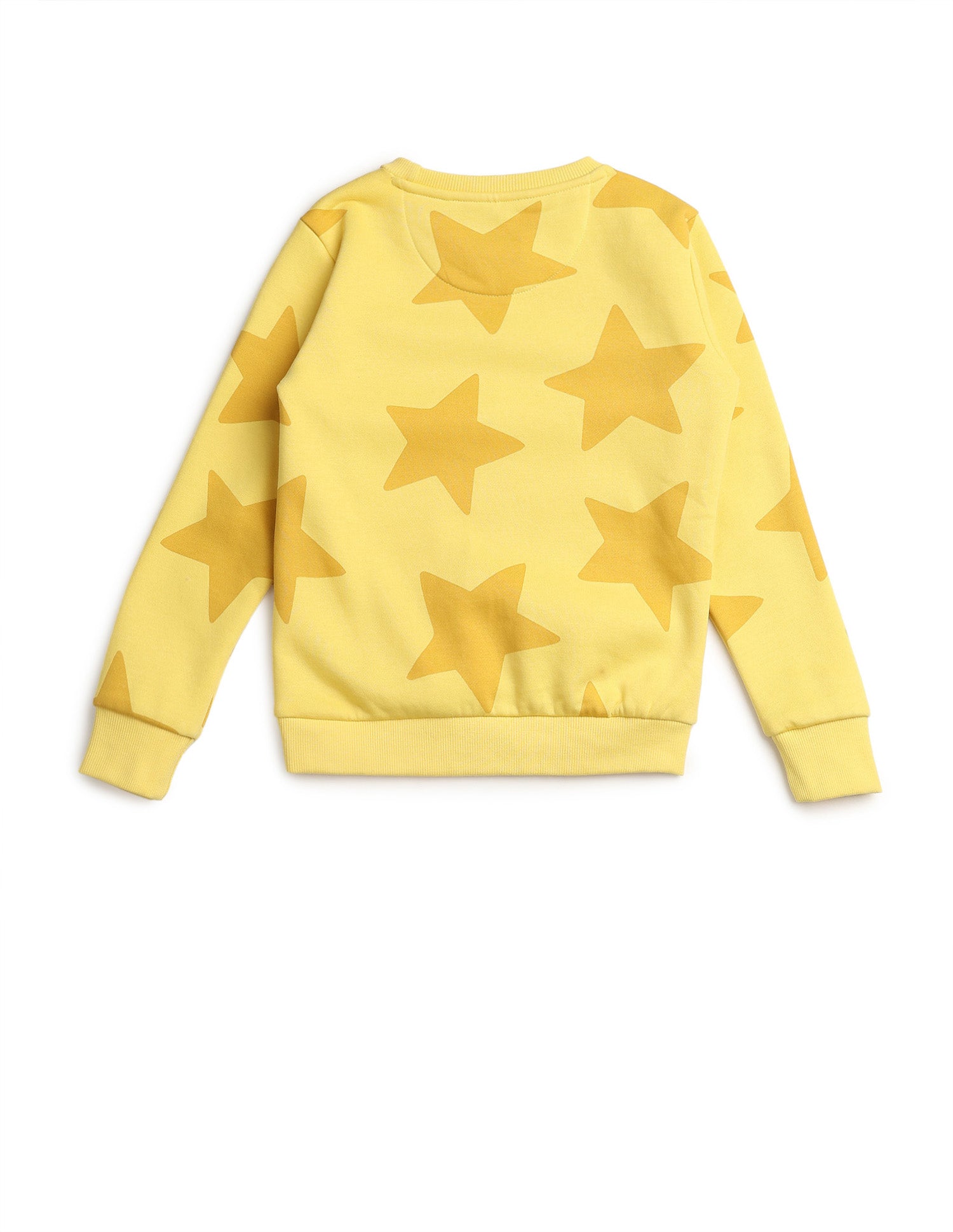 Boys Geometric Starred Regular Fit Sweatshirt Yellow - U.S. POLO ASSN. | Large