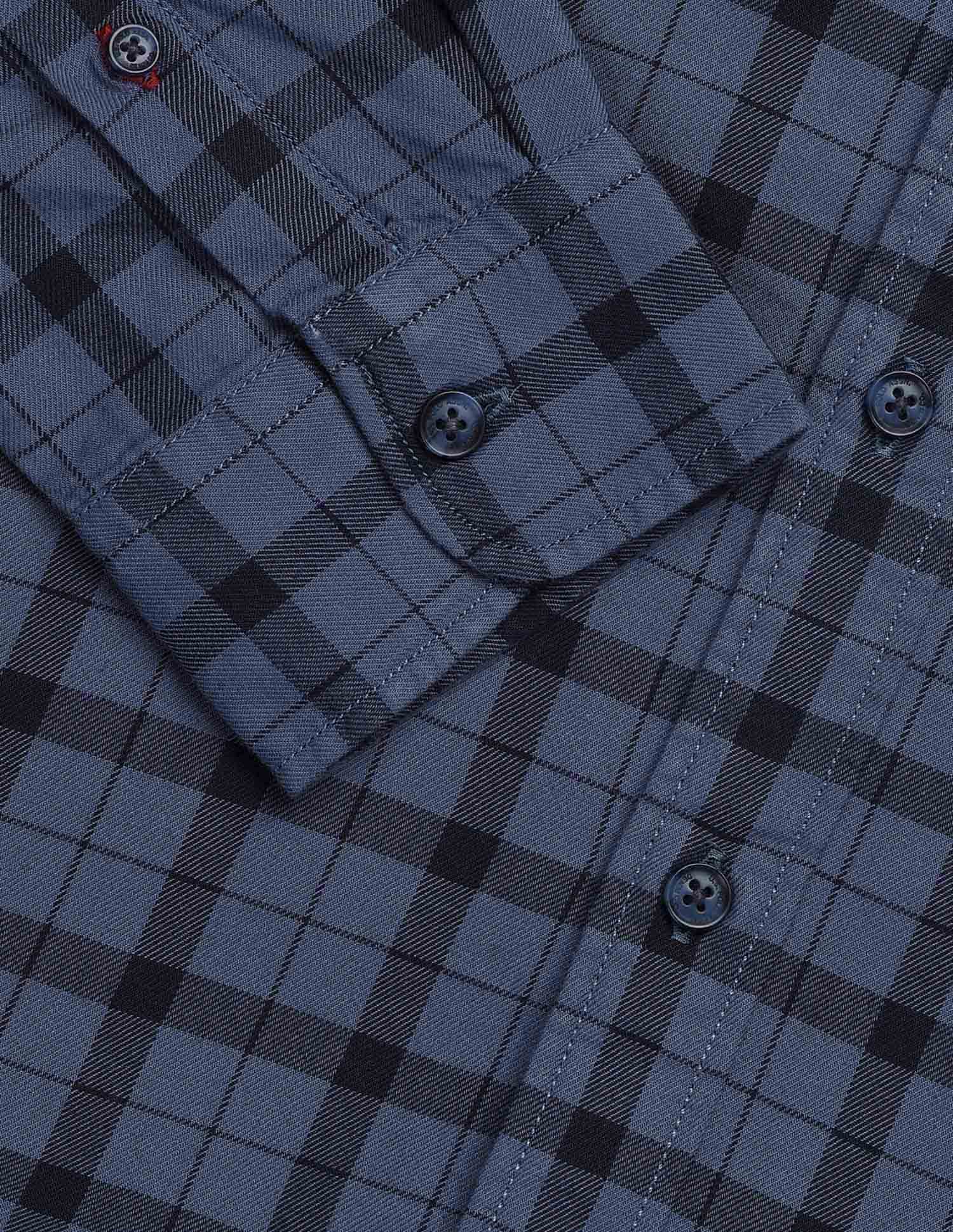 Grid Tattersall Checked Twill Shirt Dark Blue - U.S. POLO ASSN. | Large