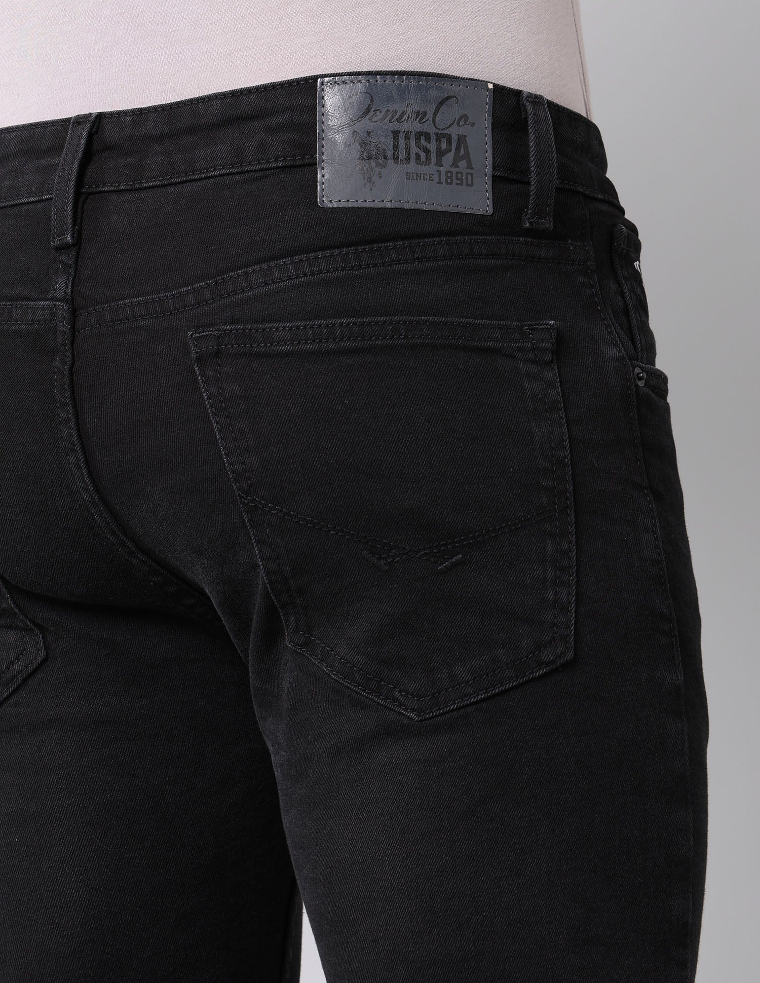 Regallo Skinny Fit Black Jeans Black - U.S. Polo Assn. India | Large