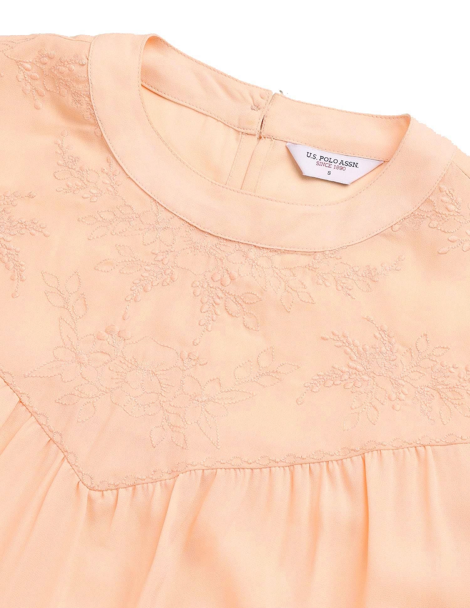 Yoke Embroidered Top Beige - U.S. POLO ASSN. | Large