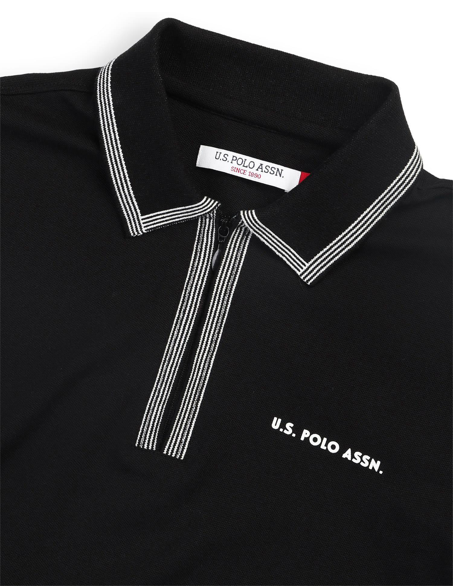 Relaxed Fit Solid Polo Shirt Black - U.S. Polo Assn. India | Large