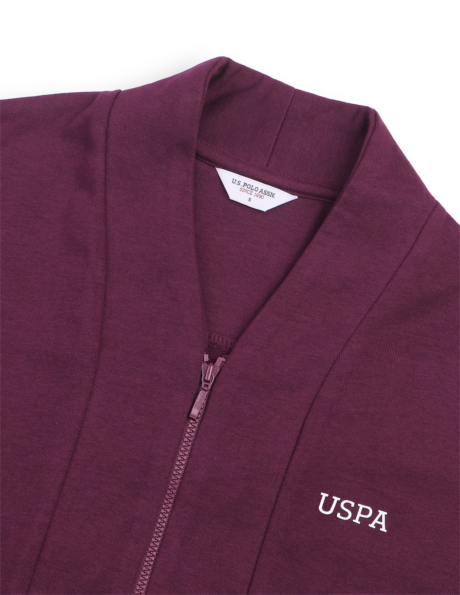 Collarless Zipper Jacket Wine - U.S. Polo Assn. India | Large