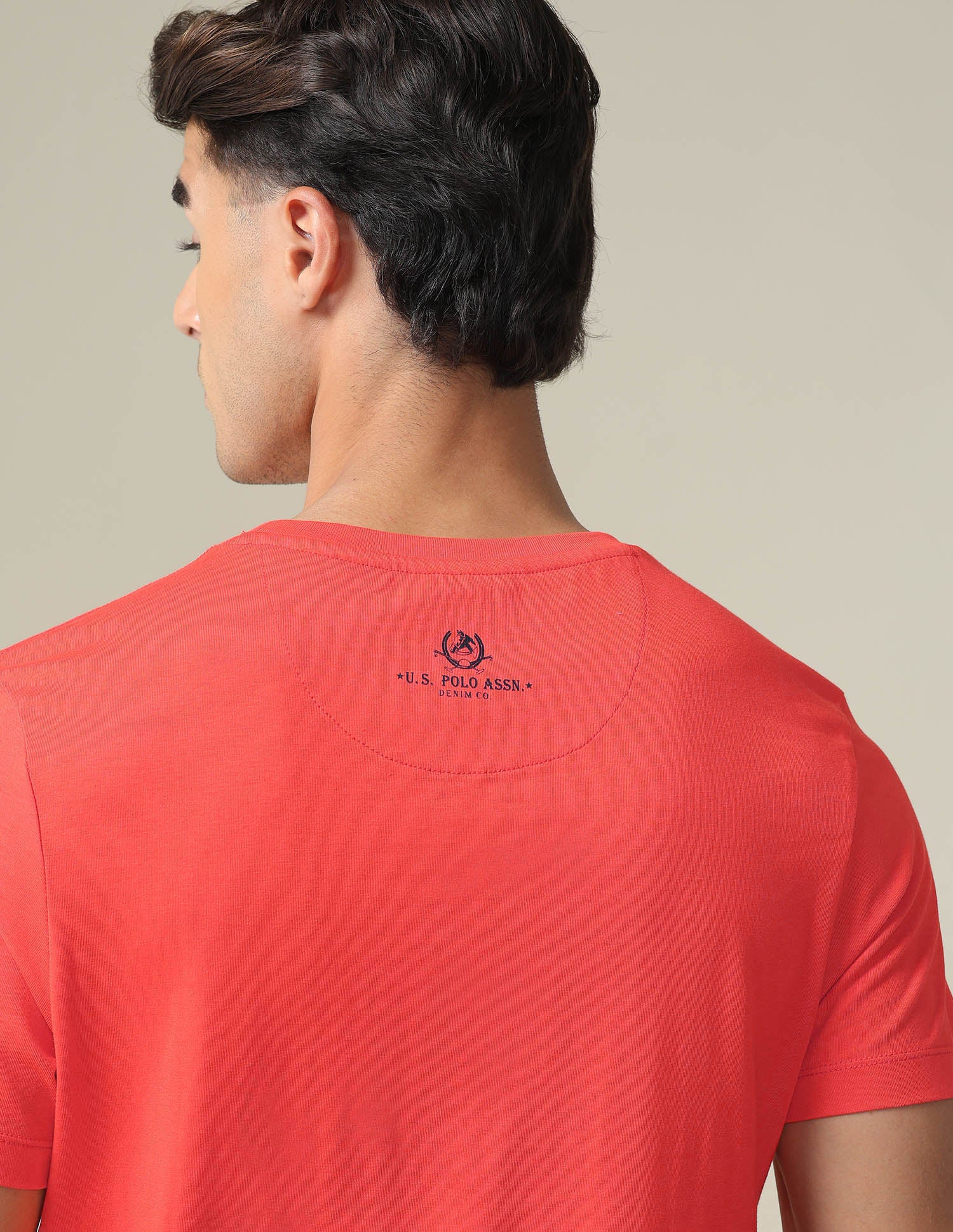 Bold Print Cotton T-Shirt Red - U.S. Polo Assn. India | Large