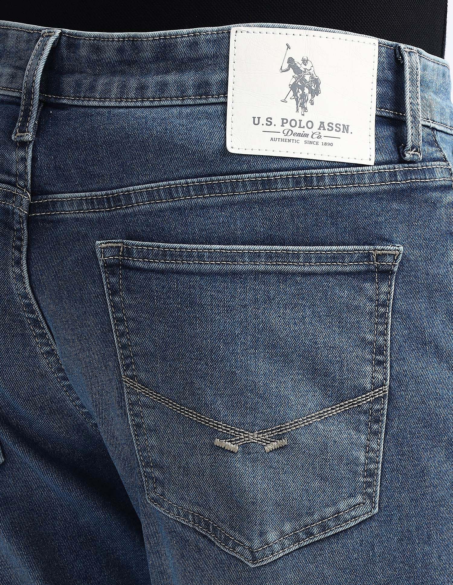 Brandon Slim Tapered Fit Light Wash Jeans Light Blue - U.S. Polo Assn. India | Large