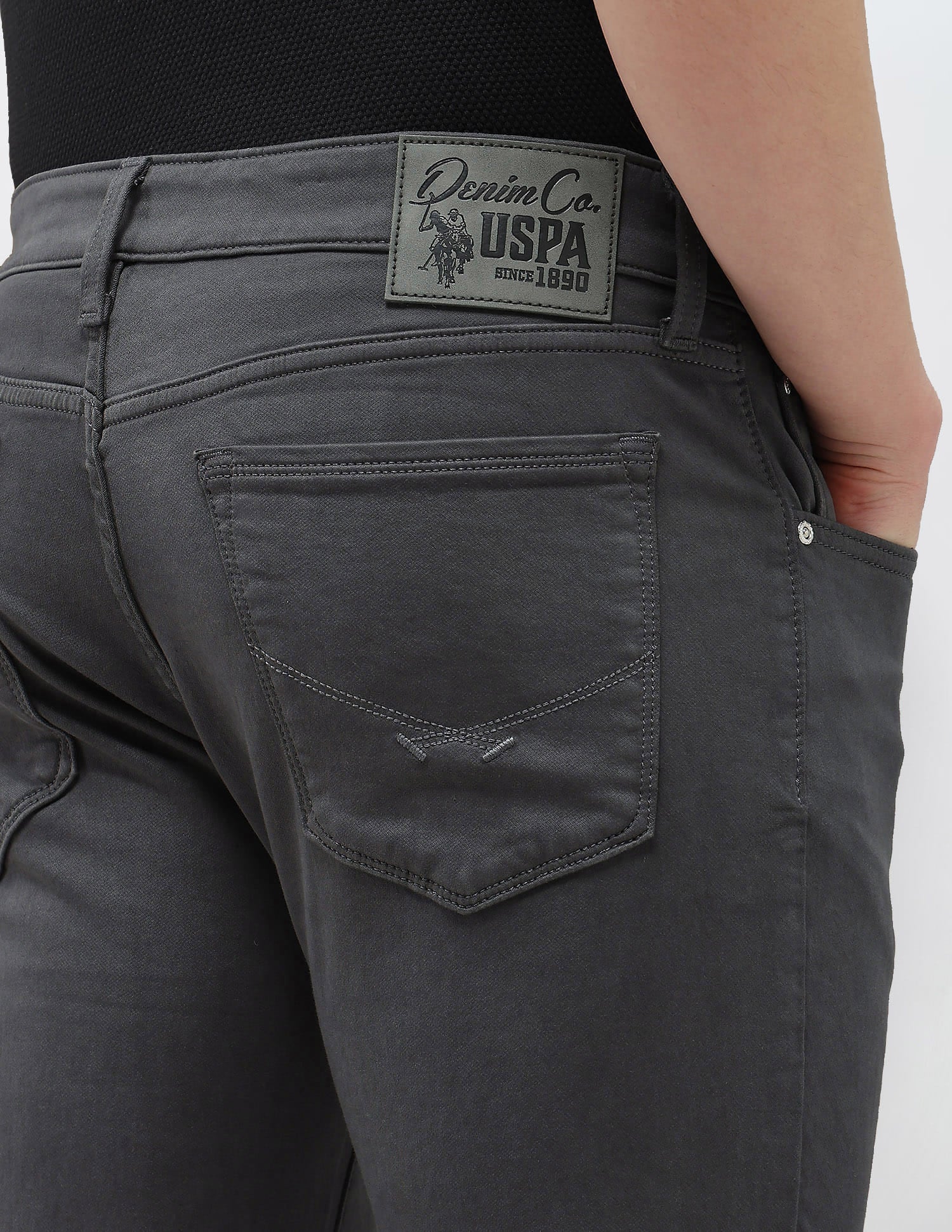 Mid Rise Brandon Slim-Tapered Fit Jeans Dark Grey - U.S. Polo Assn. India | Large