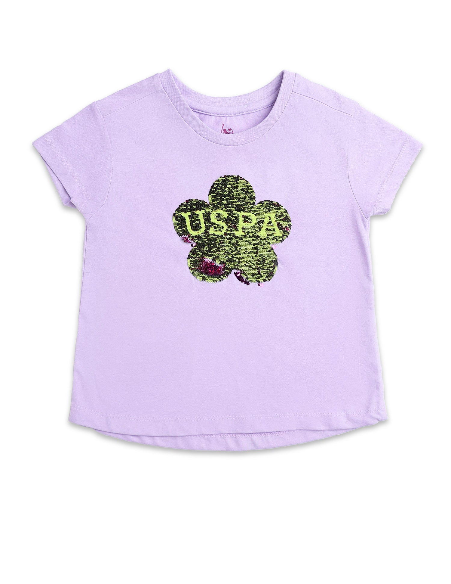 Girls Flip Sequin T-Shirt Purple - U.S. POLO ASSN. | Large