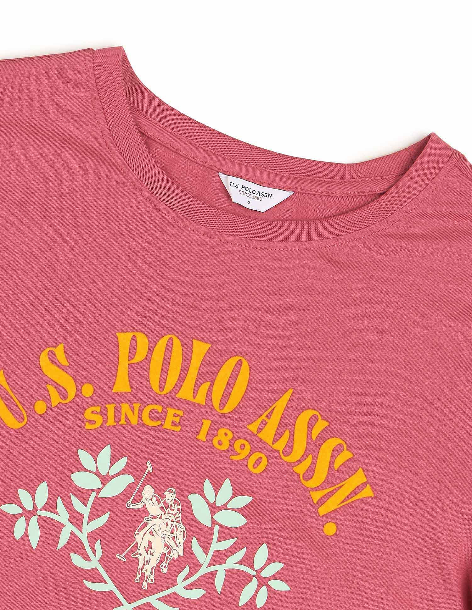 Regular Fit Brand Printed T-Shirt Pink - U.S. POLO ASSN. | Large