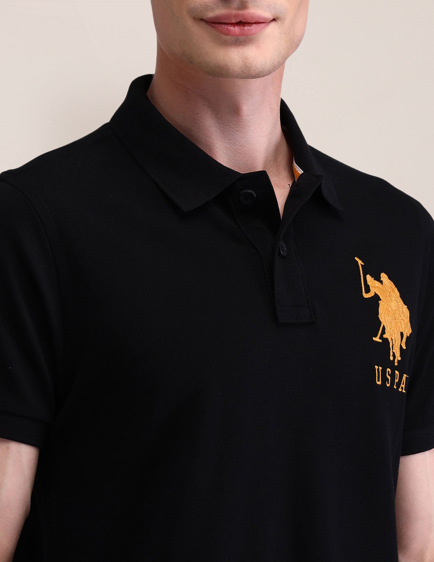 Solid Slim Fit Polo Shirt Black - U.S. POLO ASSN. | Large