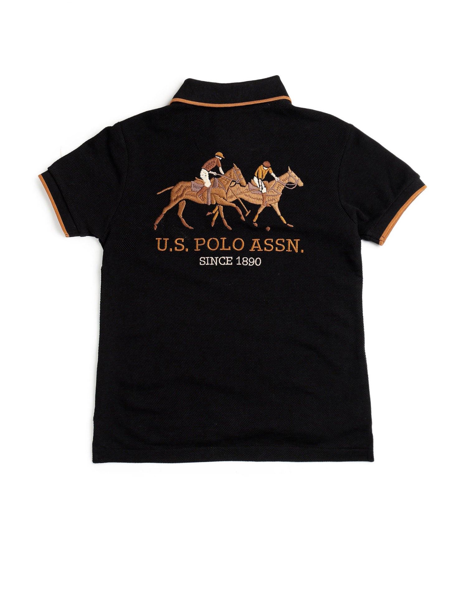 Boys Graphic Brand Printed Polo Shirt Black - U.S. POLO ASSN. | Large