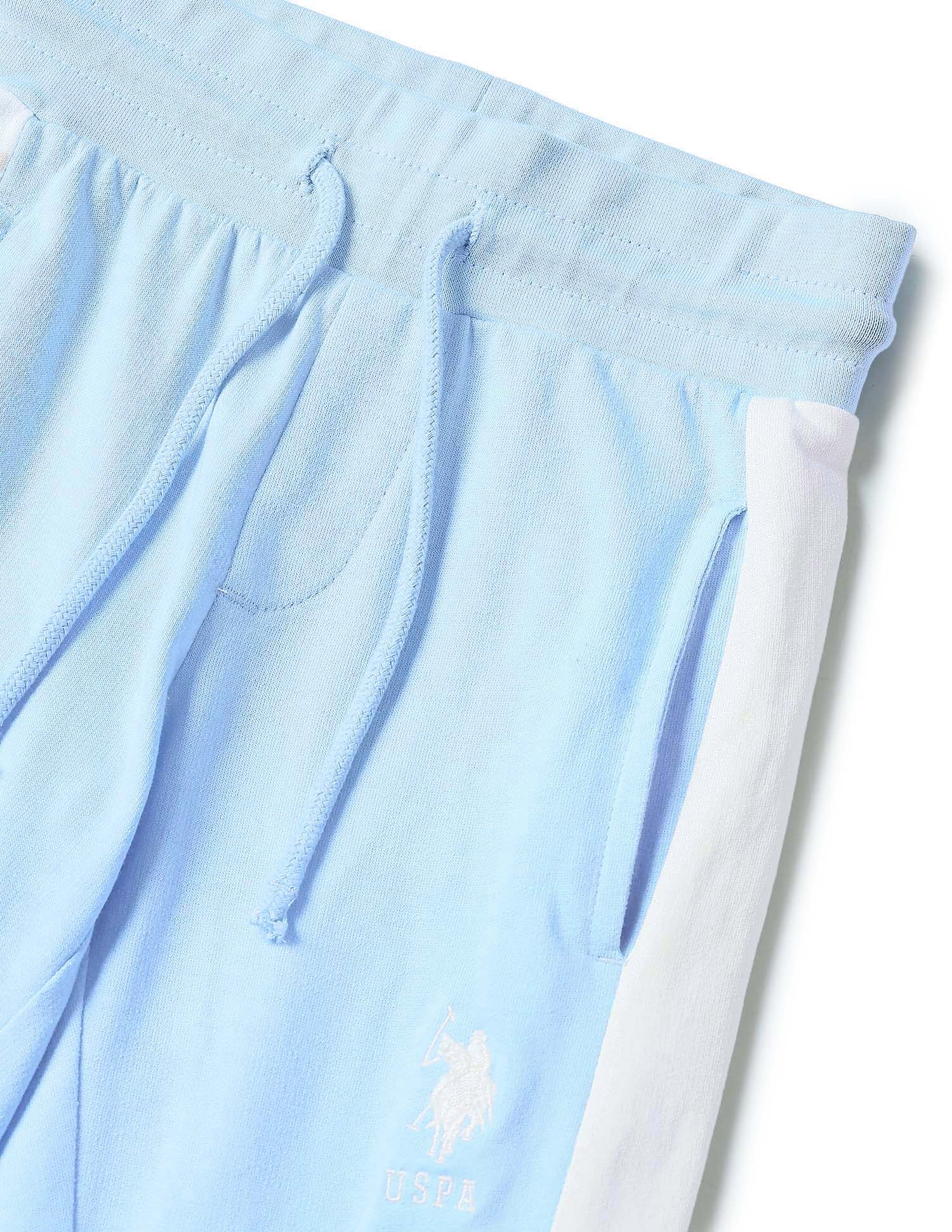 Solid Mid Rise Joggers Blue - U.S. Polo Assn. India | Large