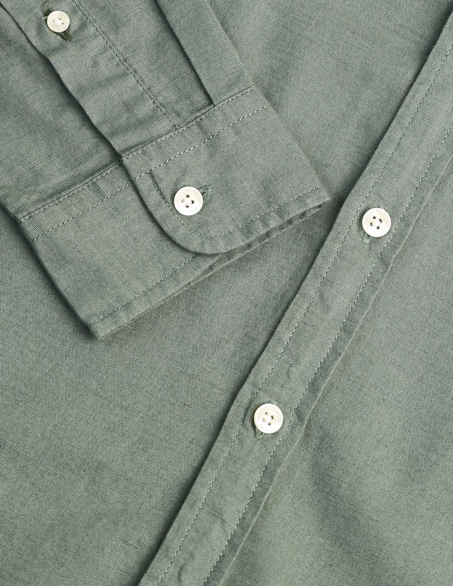 Solid Regular Fit Mandarin Shirt Light Olive - U.S. Polo Assn. India | Large