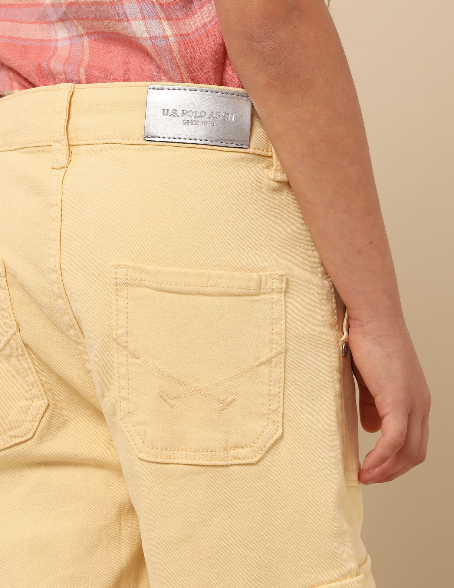 Girls Wide Leg Fit High Rise Jeans Cream - U.S. POLO ASSN. | Large