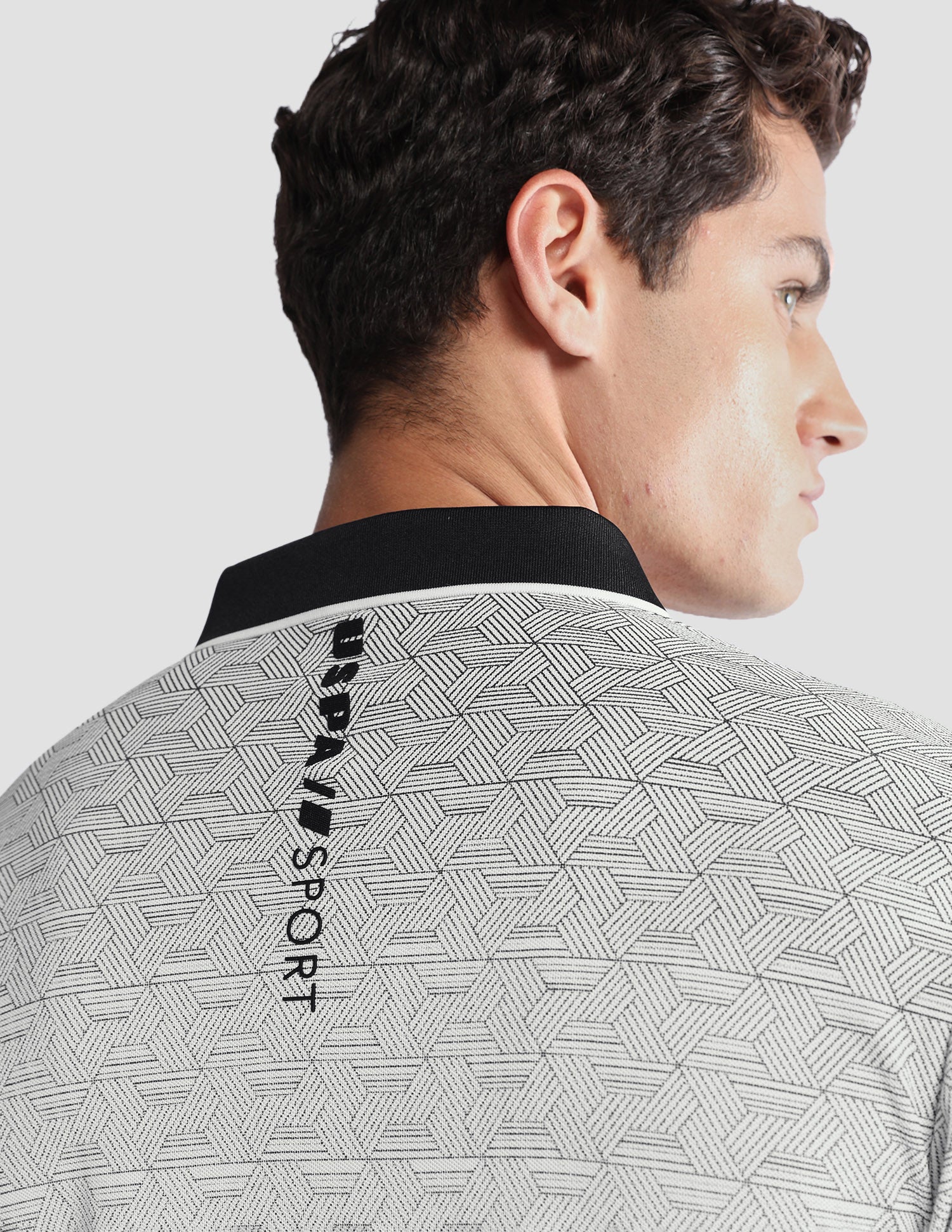 Geometric Printed Regular Fit Active Polo Shirt Grey - U.S. Polo Assn. India | Large