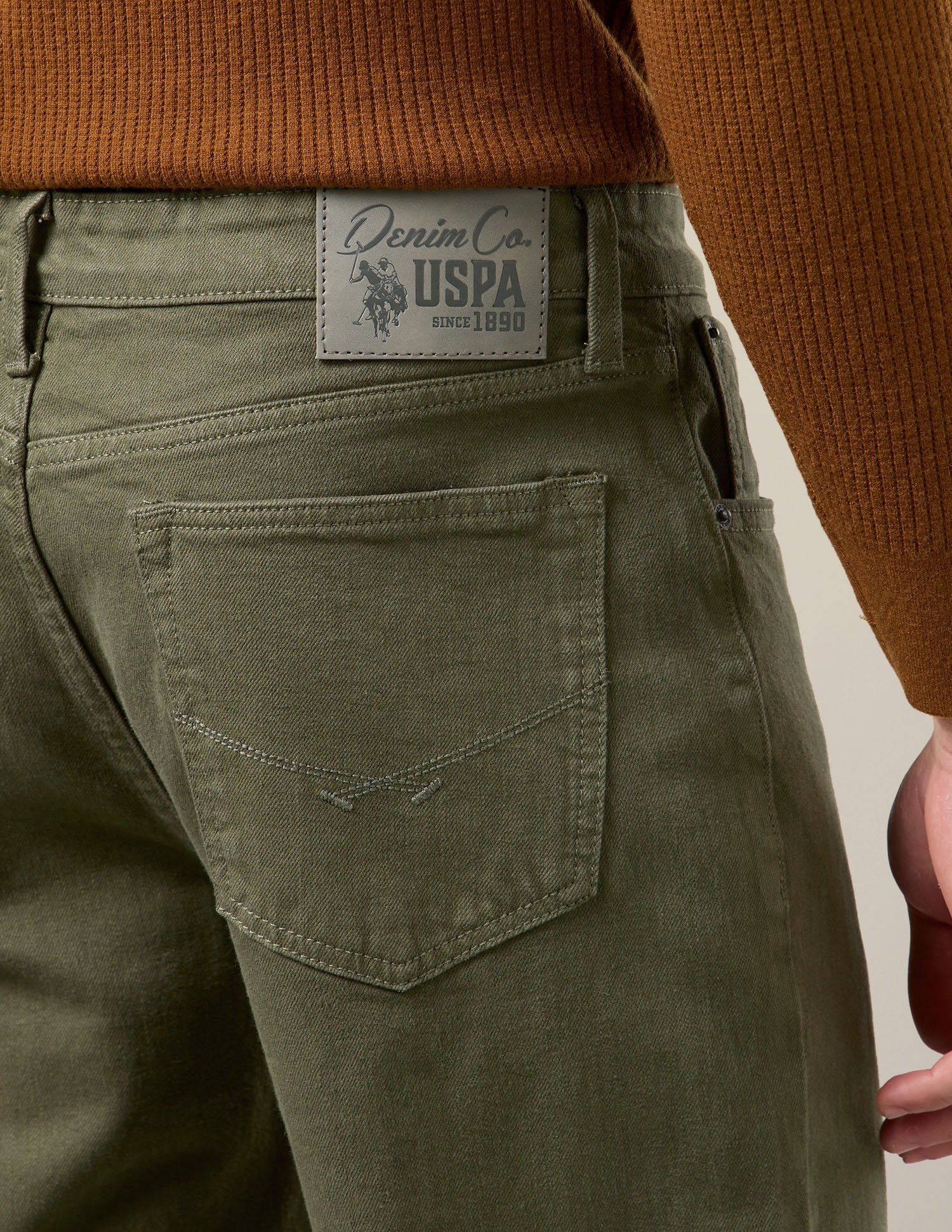 Shawn Relaxed Fit Green Jeans Olive - U.S. Polo Assn. India | Large