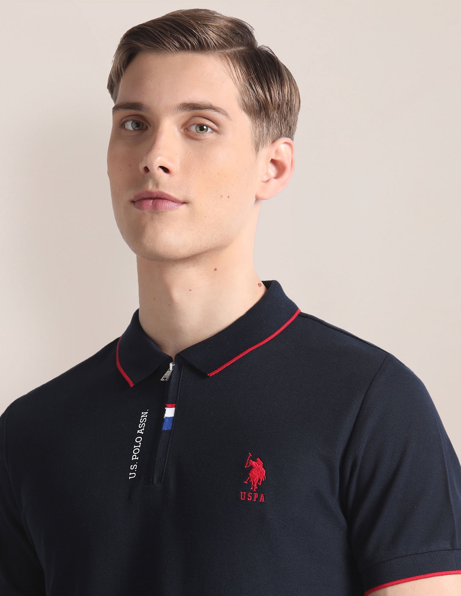 Solid Slim Polo Shirt Navy - U.S. Polo Assn. India | Large