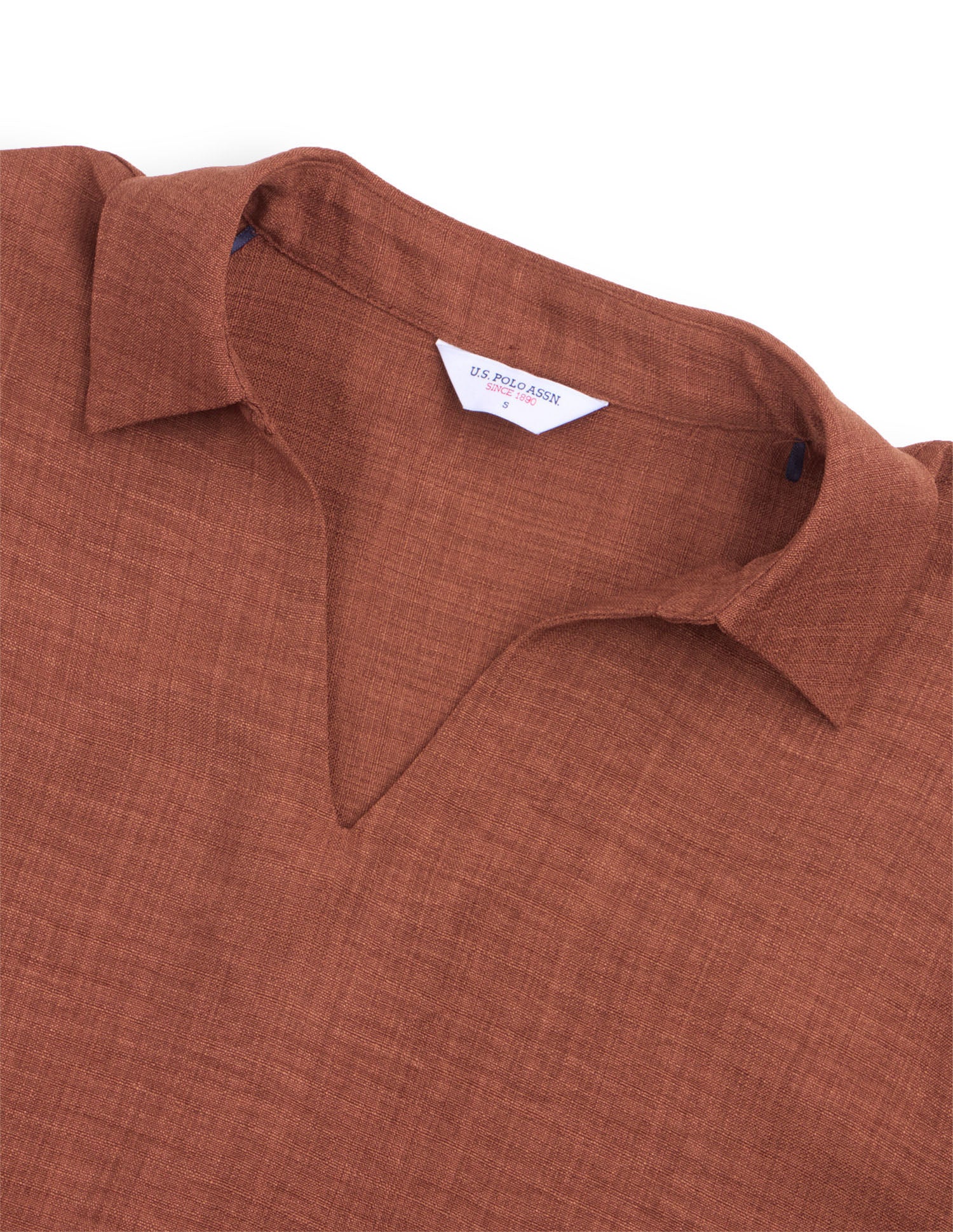 Solid Boxy Fit Shirt Rust - U.S. Polo Assn. India | Large