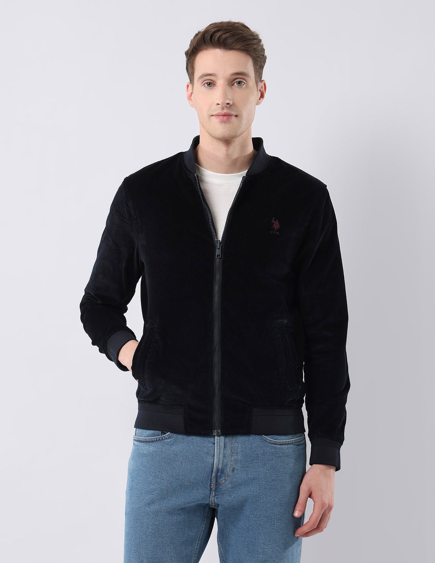 Solid Reversible Jacket Navy - U.S. Polo Assn. India | Large