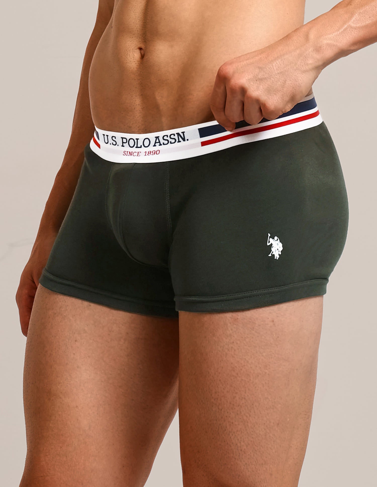 Solid Logo Waistband I641-P5 Trunks - Pack Of 5 Multi-colour - U.S. Polo Assn. India | Large