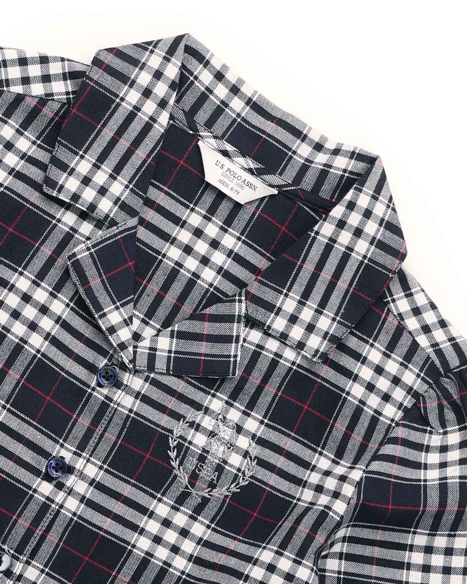 Girls Checked A-Line Dress Navy - U.S. POLO ASSN. | Large