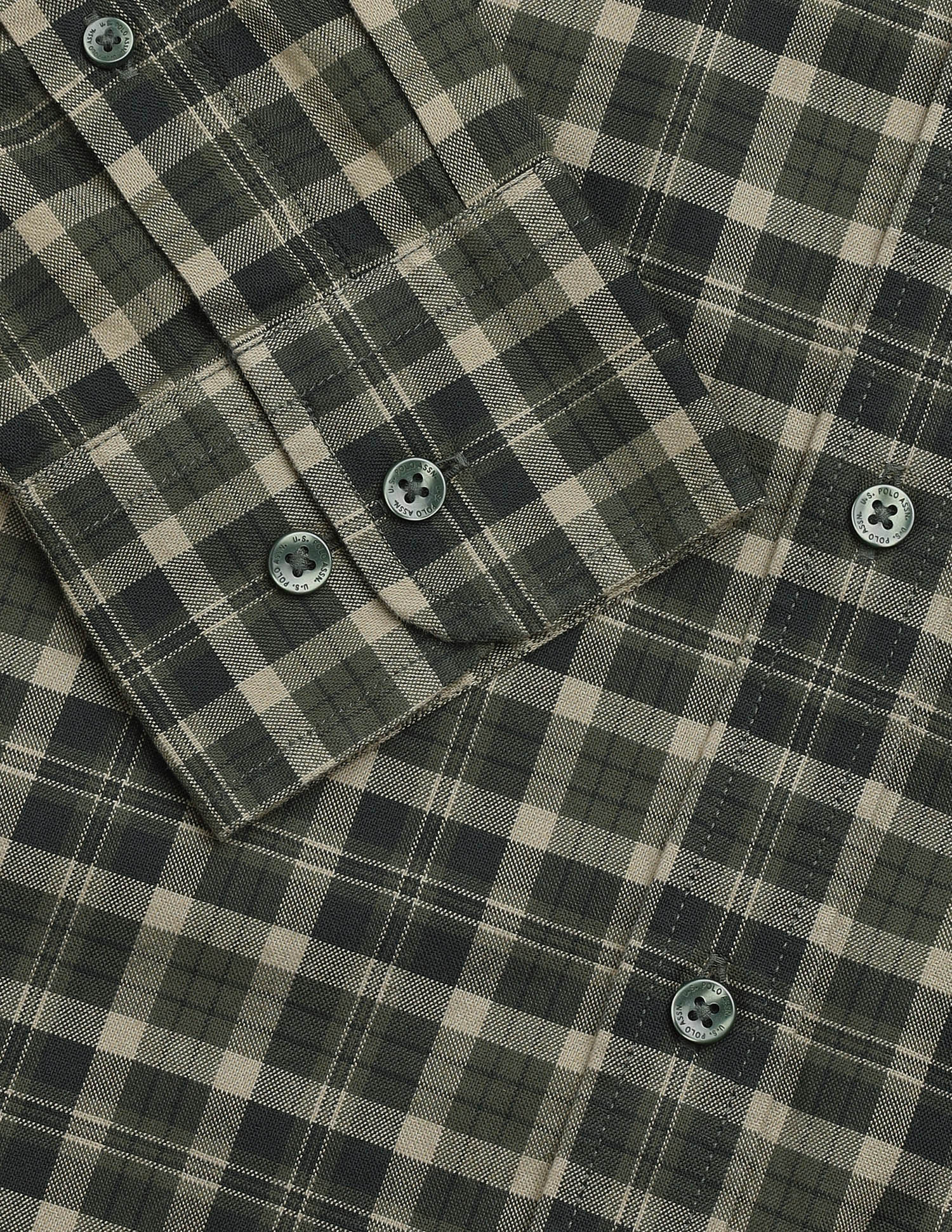Tartan Checked Regular Fit Shirt Olive - U.S. Polo Assn. India | Large