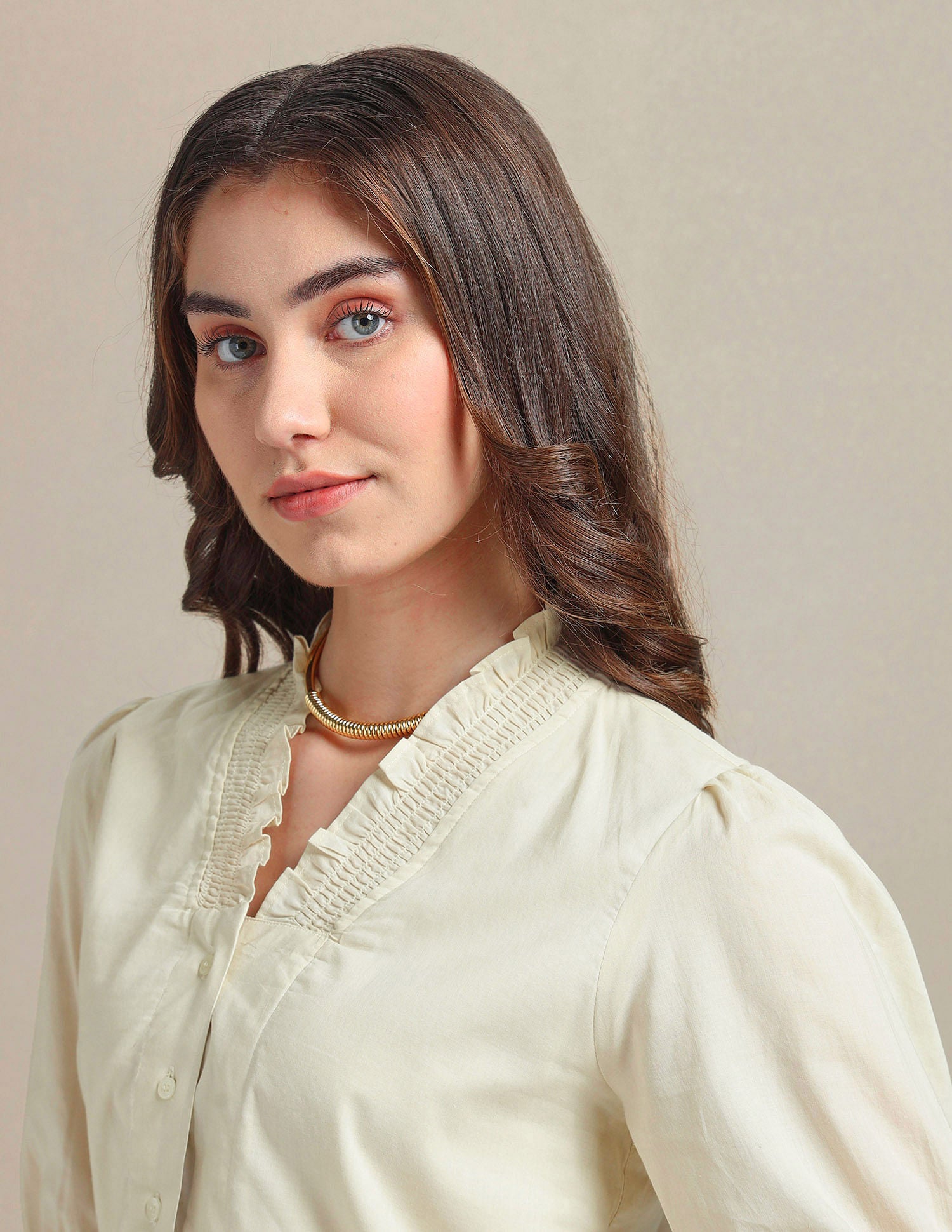 Ruffled V-Neck Cotton Top Black - U.S. POLO ASSN. | Large