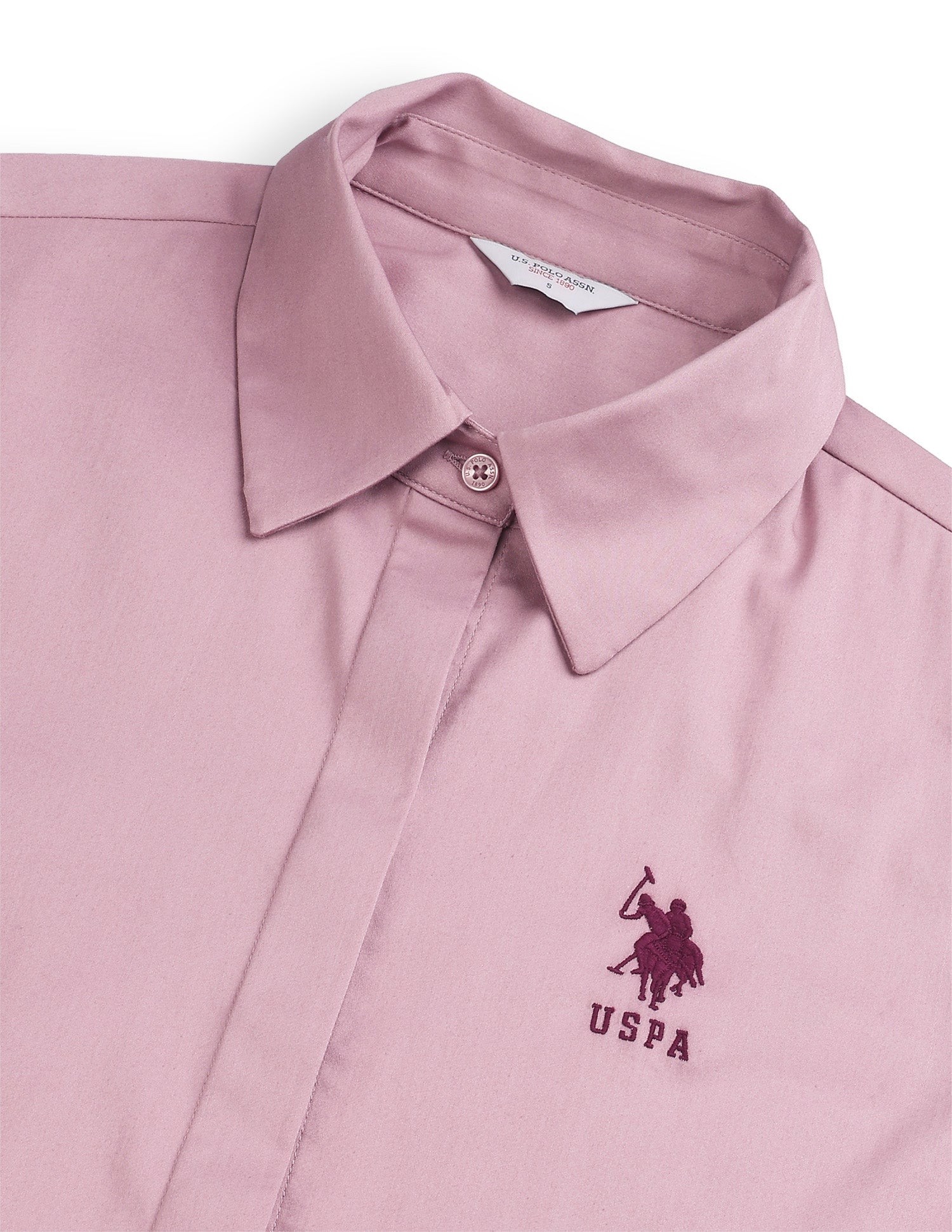 Regular Fit Satin Shirt Light Pink - U.S. Polo Assn. India | Large