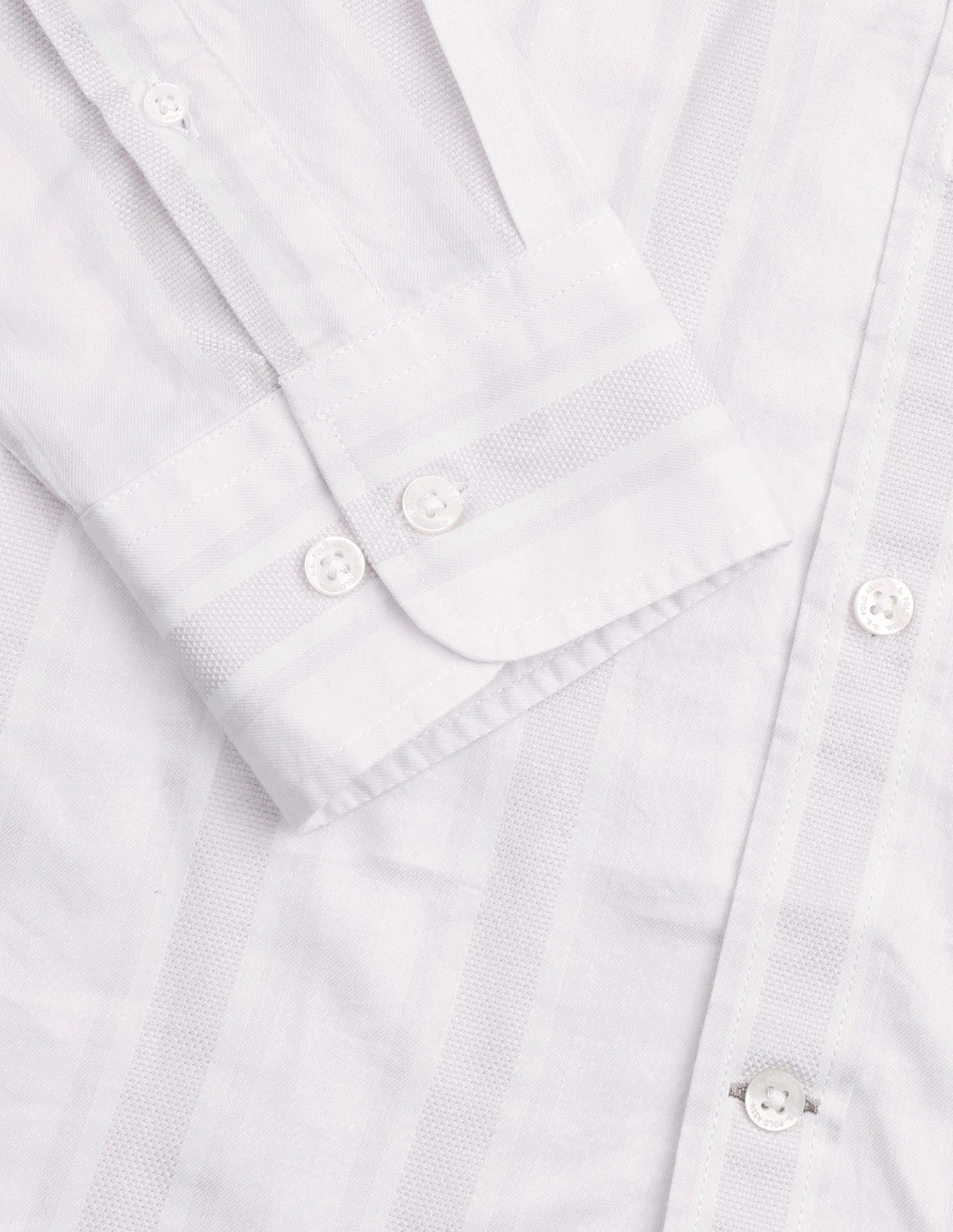 Vertical Striped Tailored Fit Shirt Cream - U.S. Polo Assn. India | Large
