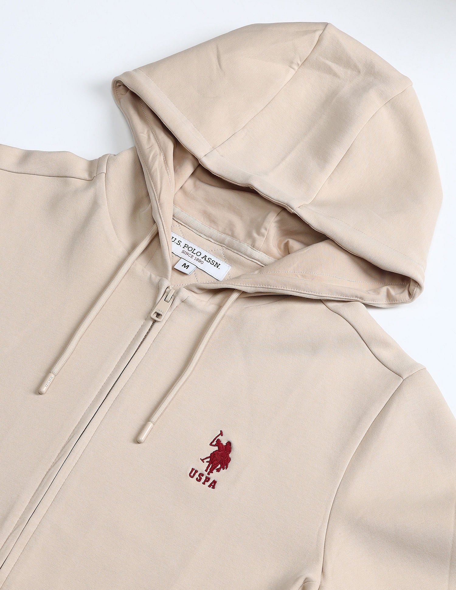 Solid Regular Fit Sweatshirt Beige - U.S. Polo Assn. India | Large