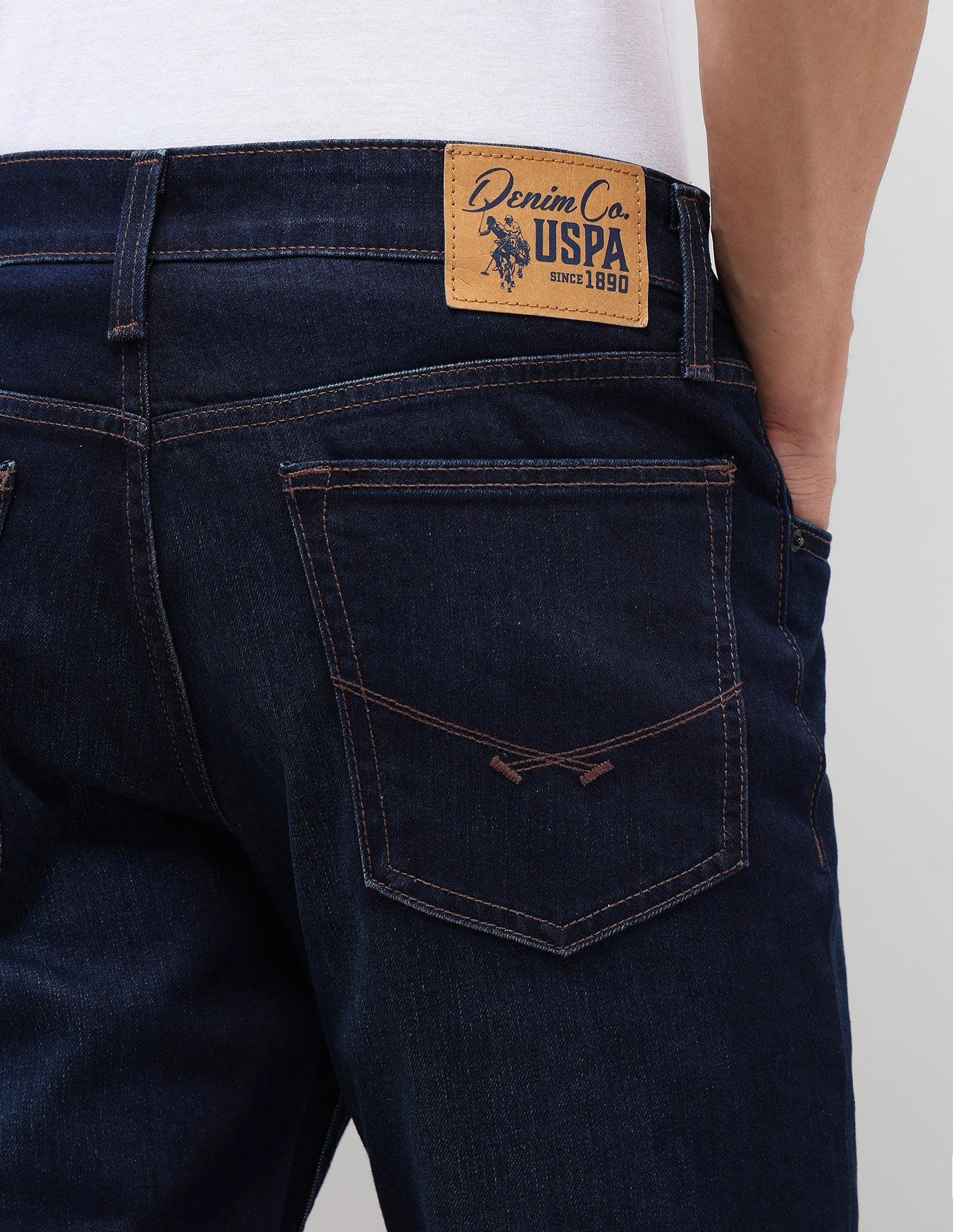 Brandon Slim Tapered Fit Blue Jeans Dark Blue - U.S. POLO ASSN. | Large