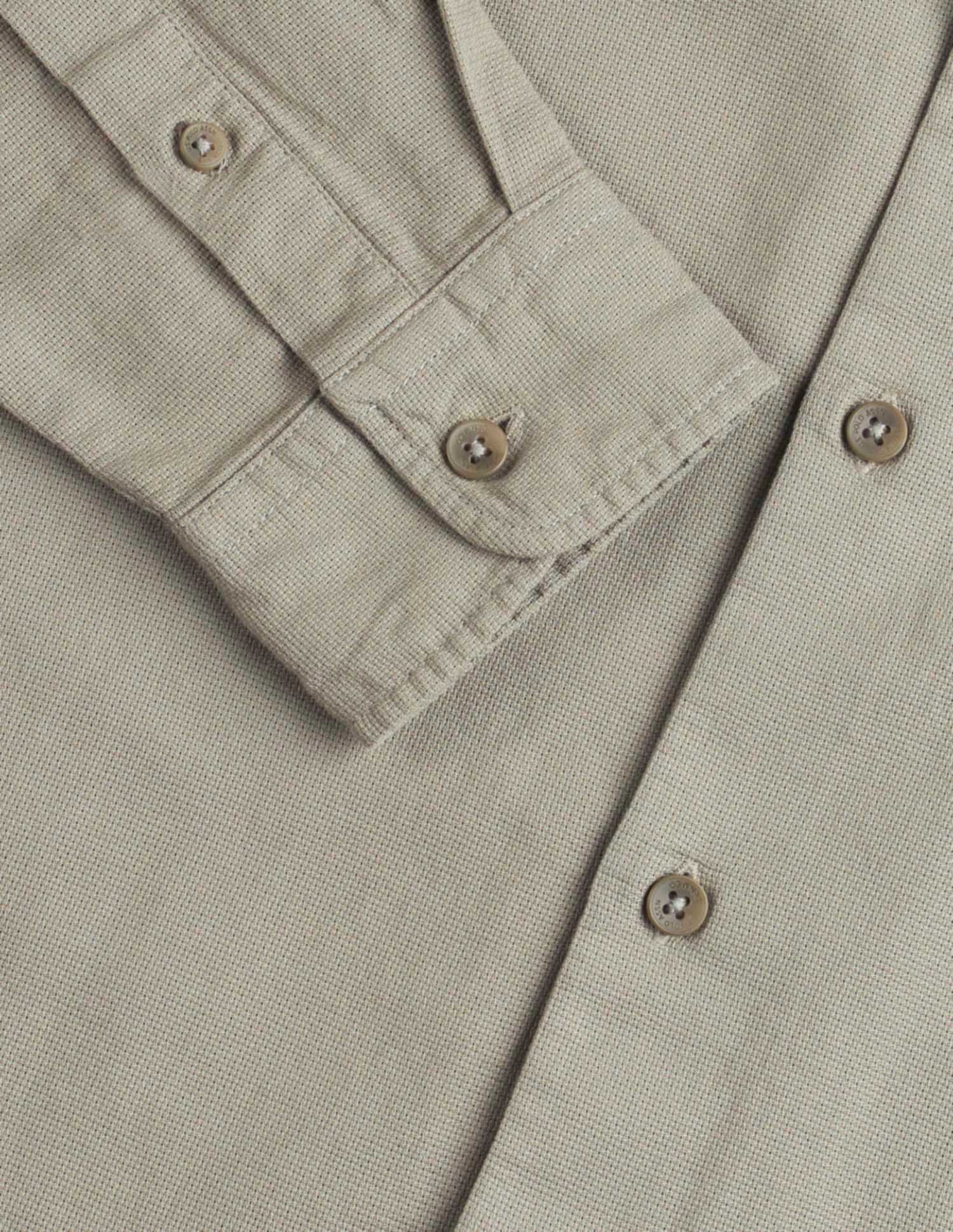 Pure Cotton Regular Fit Dobby Shirt Light Olive - U.S. Polo Assn. India | Large