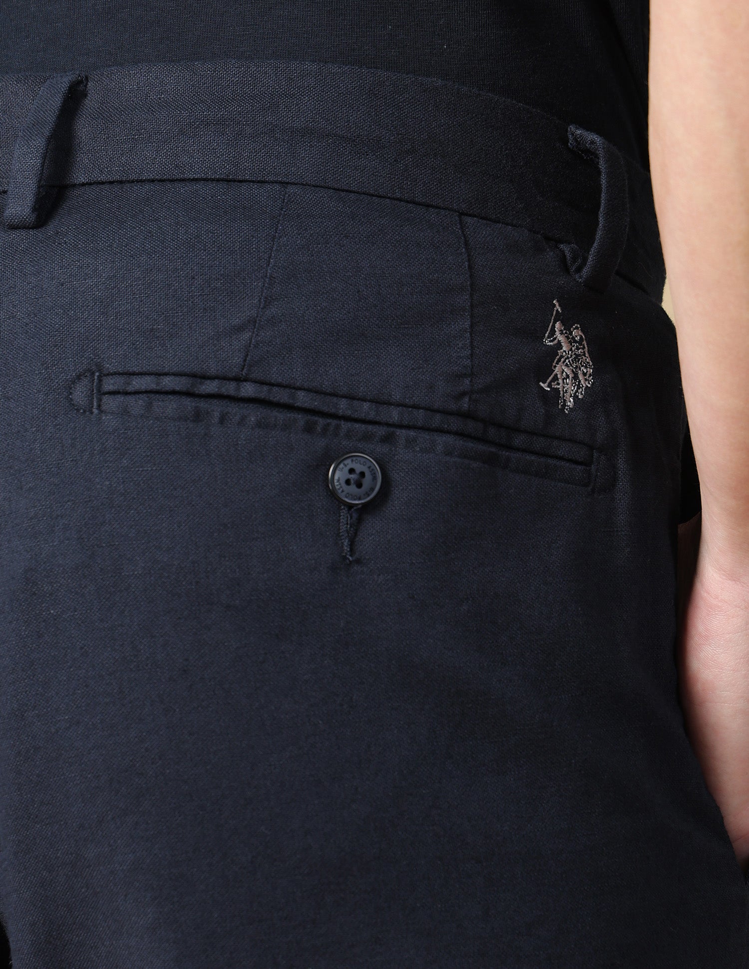 Mid Rise Denver Slim Fit Trousers Navy - U.S. Polo Assn. India | Large