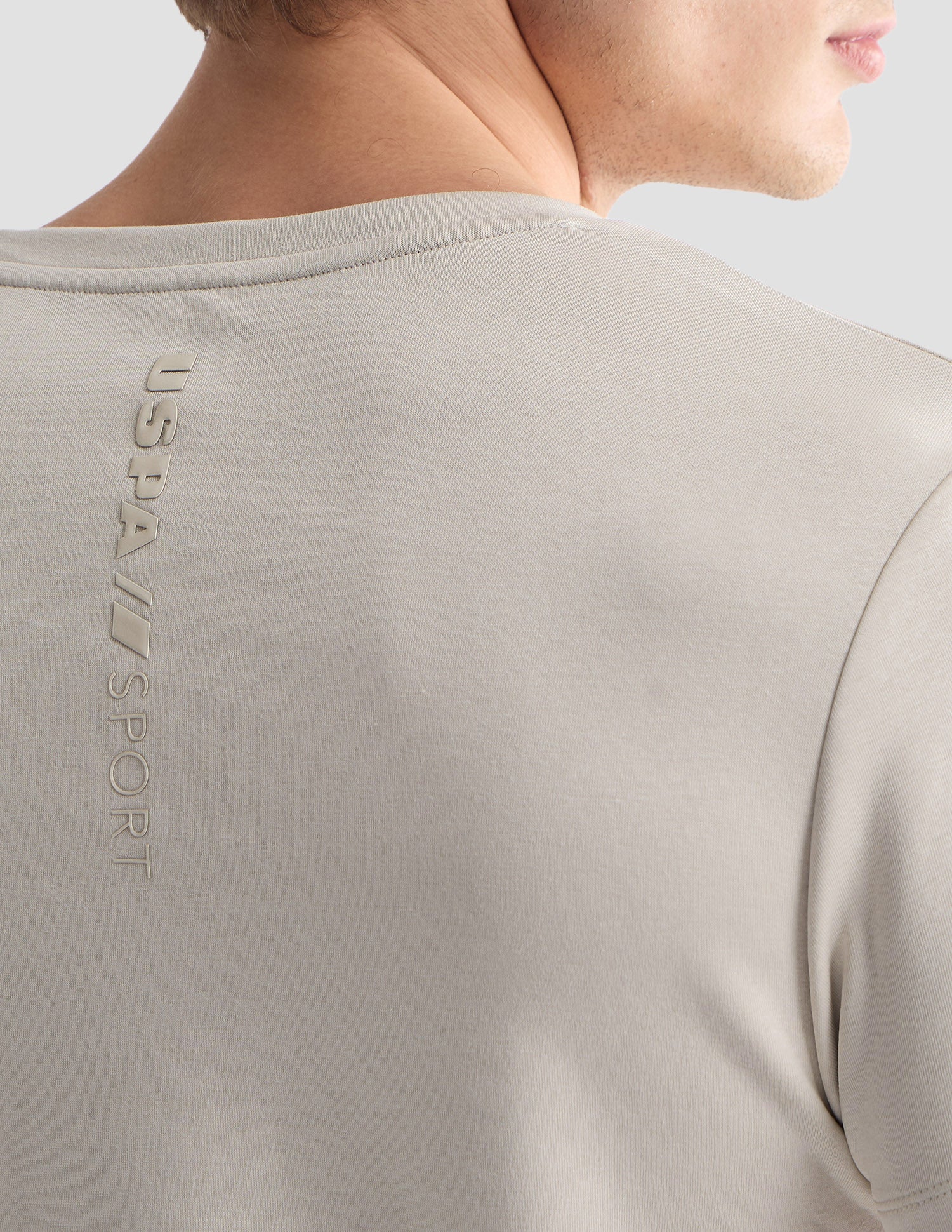 Solid Slim Fit Active T-Shirt Beige - U.S. Polo Assn. India | Large