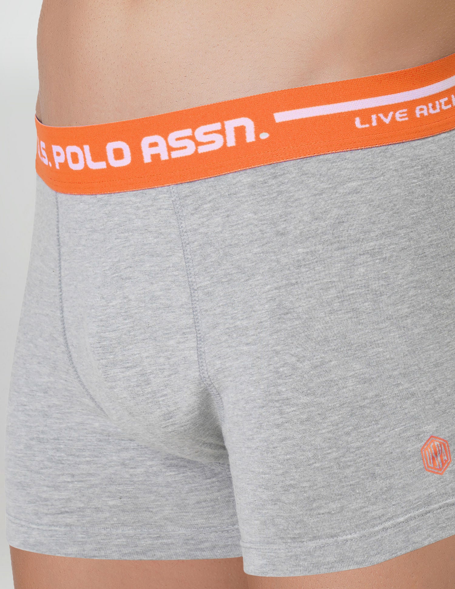 Logo Waistband Cotton Stretch IYAI Trunks - Pack Of 2 Navy and Grey - U.S. POLO ASSN. | Large