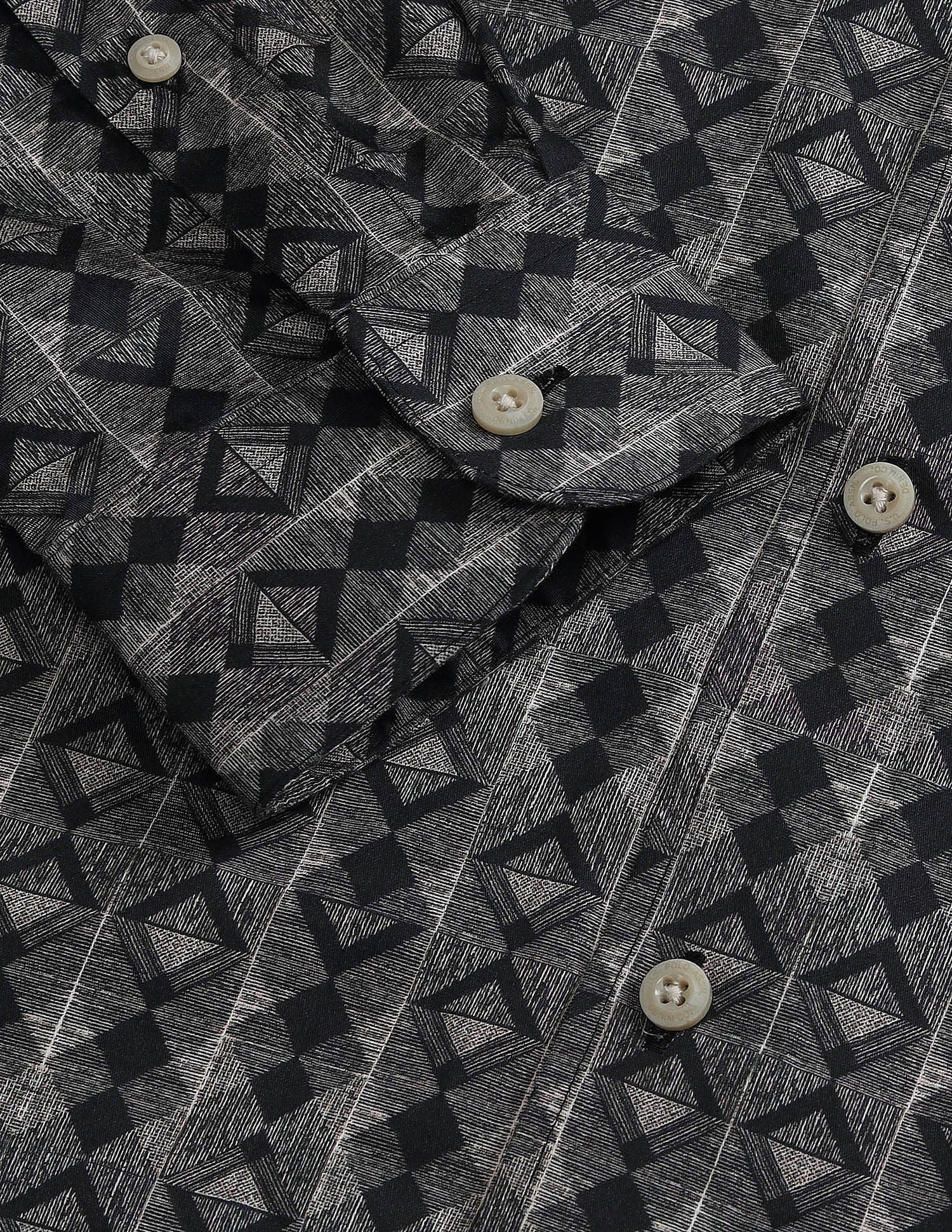 Geometric Printed Regular Fit Shirt Brown - U.S. Polo Assn. India | Large
