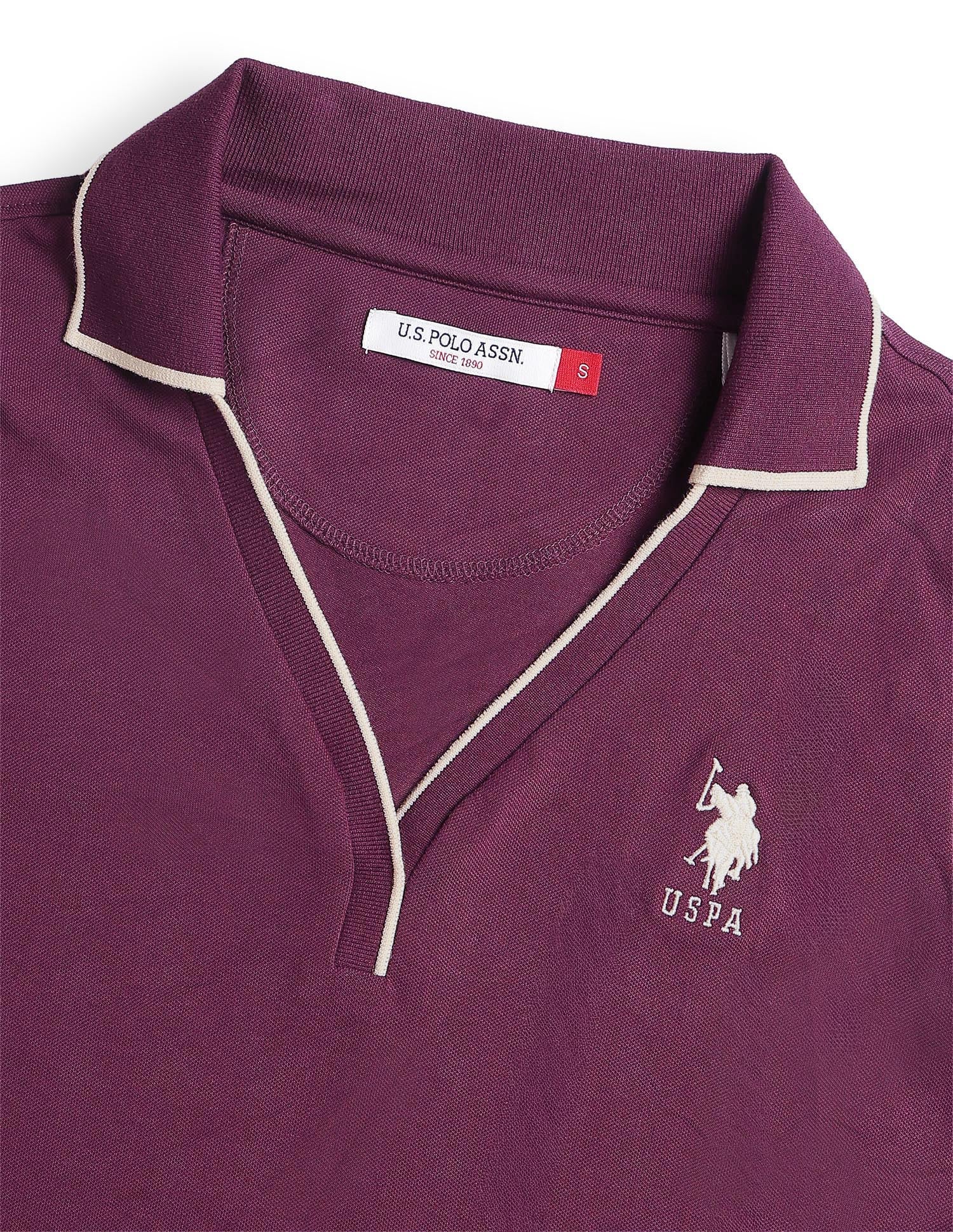 Solid Regular Fit Polo Shirt Wine - U.S. Polo Assn. India | Large