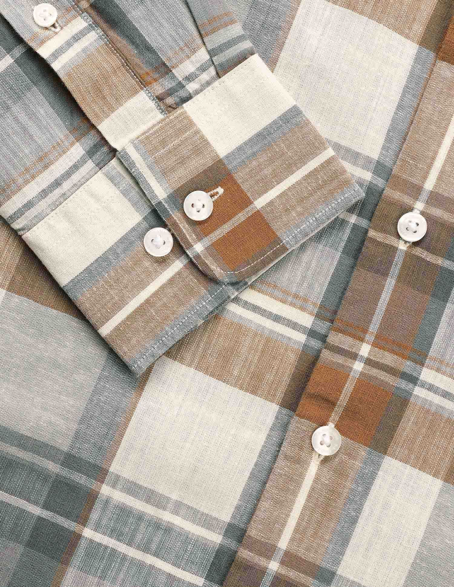 Plaid Checked Tailored Fit Shirt Beige - U.S. Polo Assn. India | Large