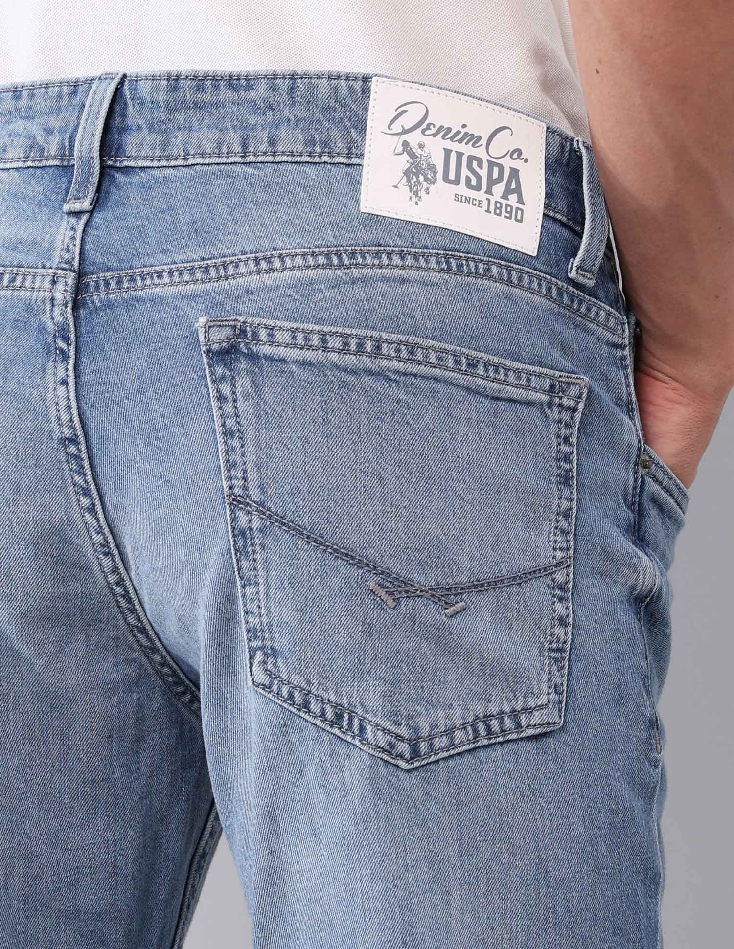 Brandon Slim Tapered Fit Vintage Jeans Mid Wash - U.S. Polo Assn. India | Large