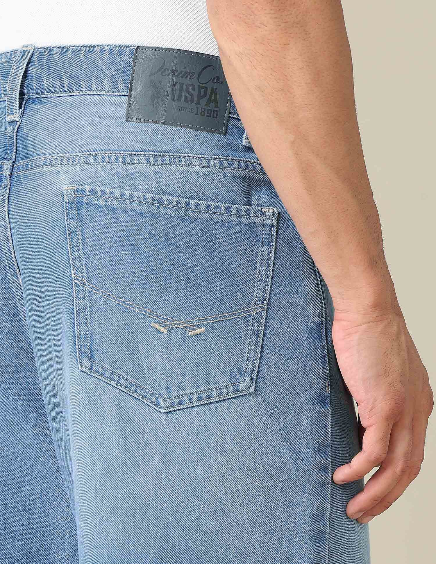 Mid Rise Solid Denim Shorts Light Blue - U.S. POLO ASSN. | Large