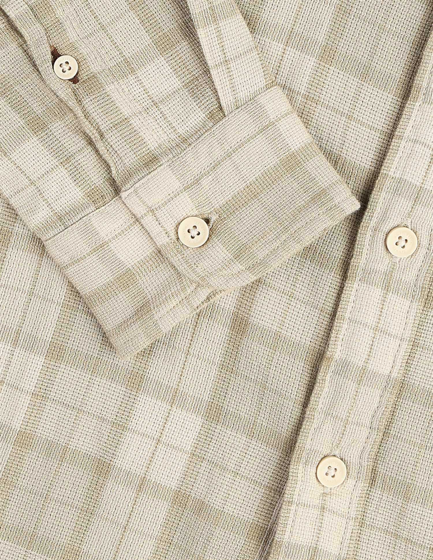 Tartan Checked Dobby Shirt Light Beige - U.S. Polo Assn. India | Large