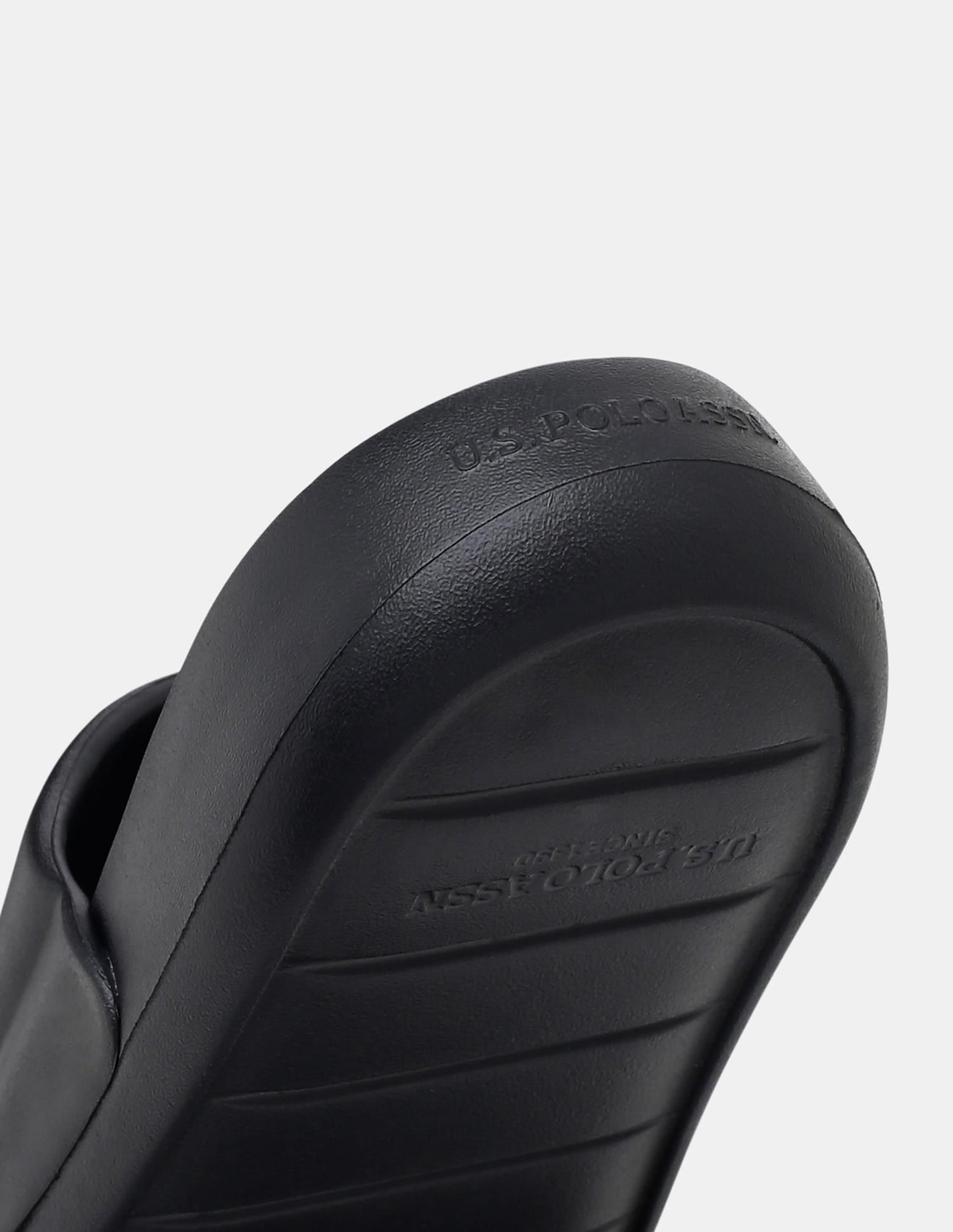 Brand Embossed Luna Sliders Black - U.S. Polo Assn. India | Large