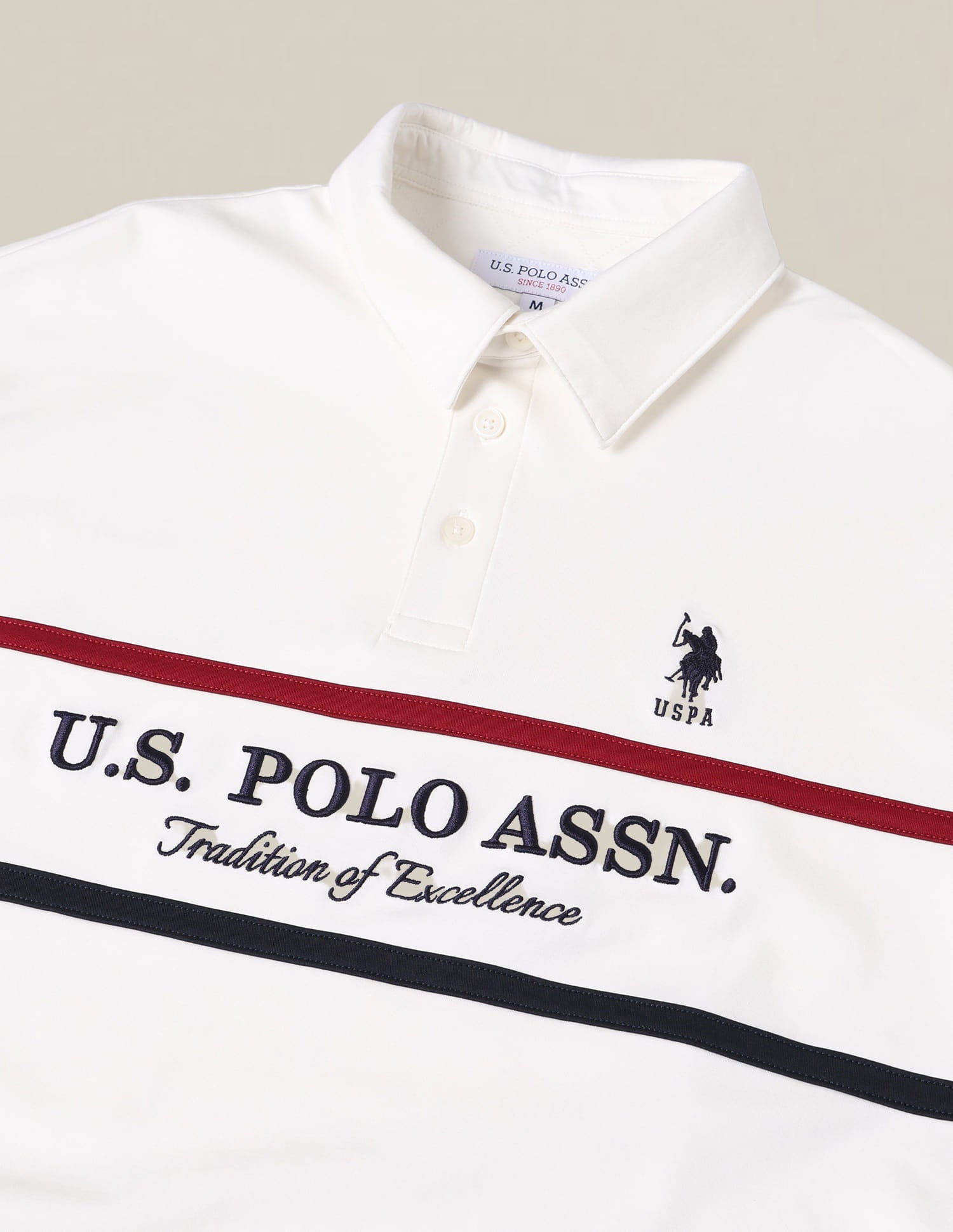 Brand Embroidered Slim Fit Sweatshirt White - U.S. Polo Assn. India | Large
