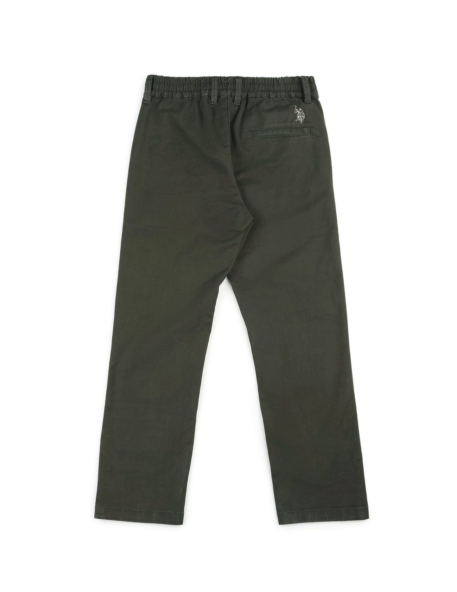 Boys Pure Cotton Twill Trousers Dark Olive - U.S. POLO ASSN. | Large