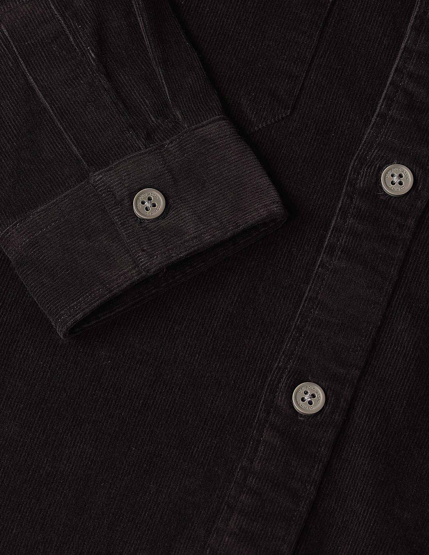 Solid Regular Fit Shirt Choco - U.S. Polo Assn. India | Large