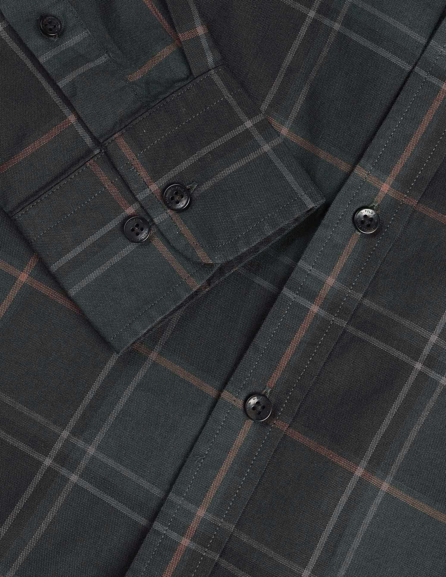 Tailored Fit Tartan Checked Shirt Olive - U.S. Polo Assn. India | Large