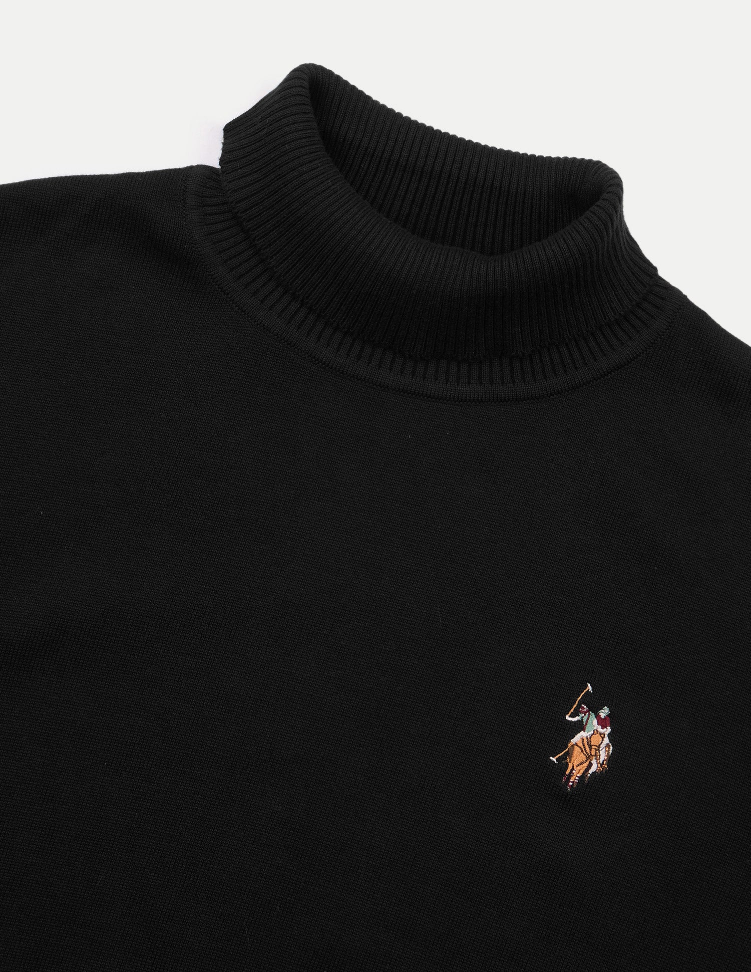 Solid Regular Fit Sweater Black - U.S. Polo Assn. India | Large