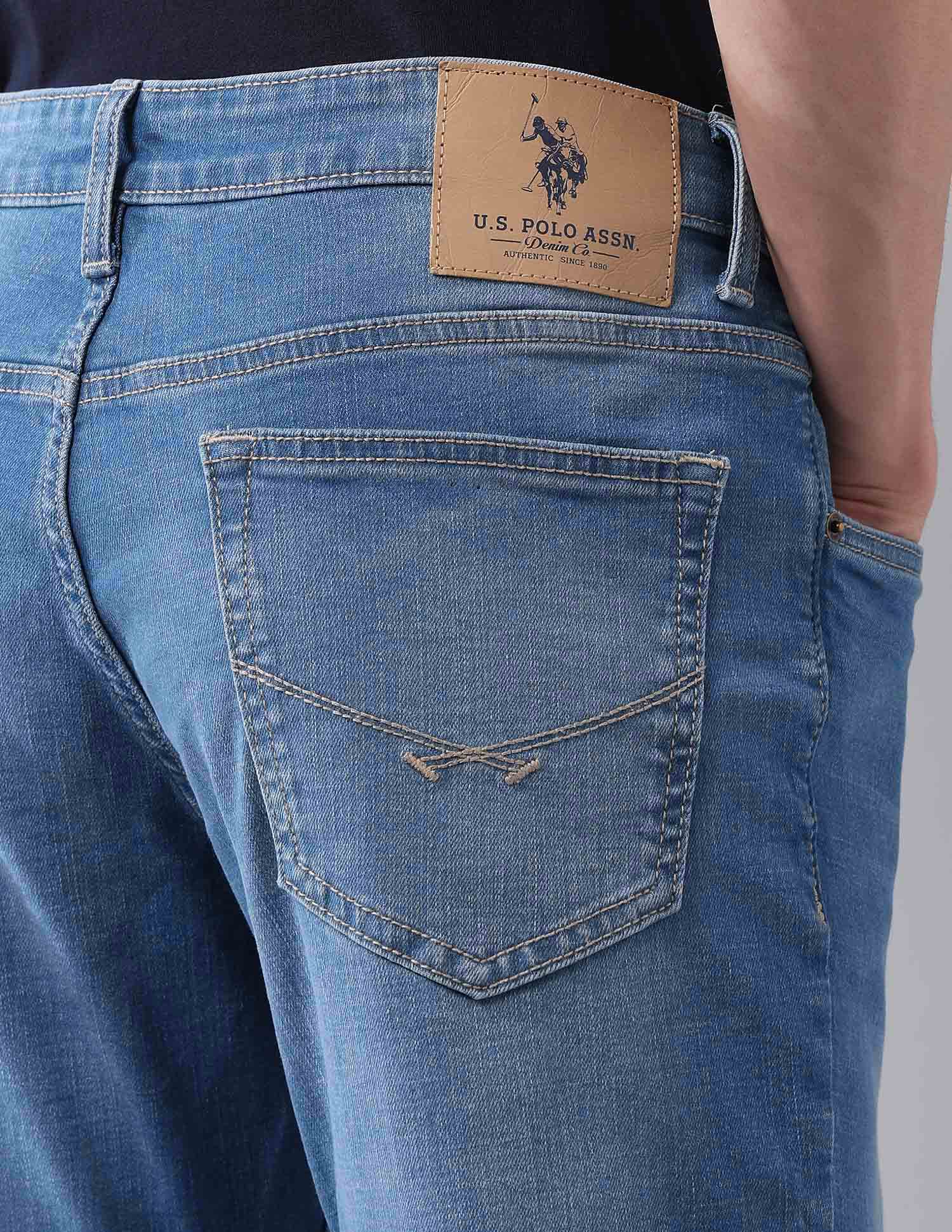 Brandon Slim Tapered Fit Blue Jeans Blue - U.S. Polo Assn. India | Large
