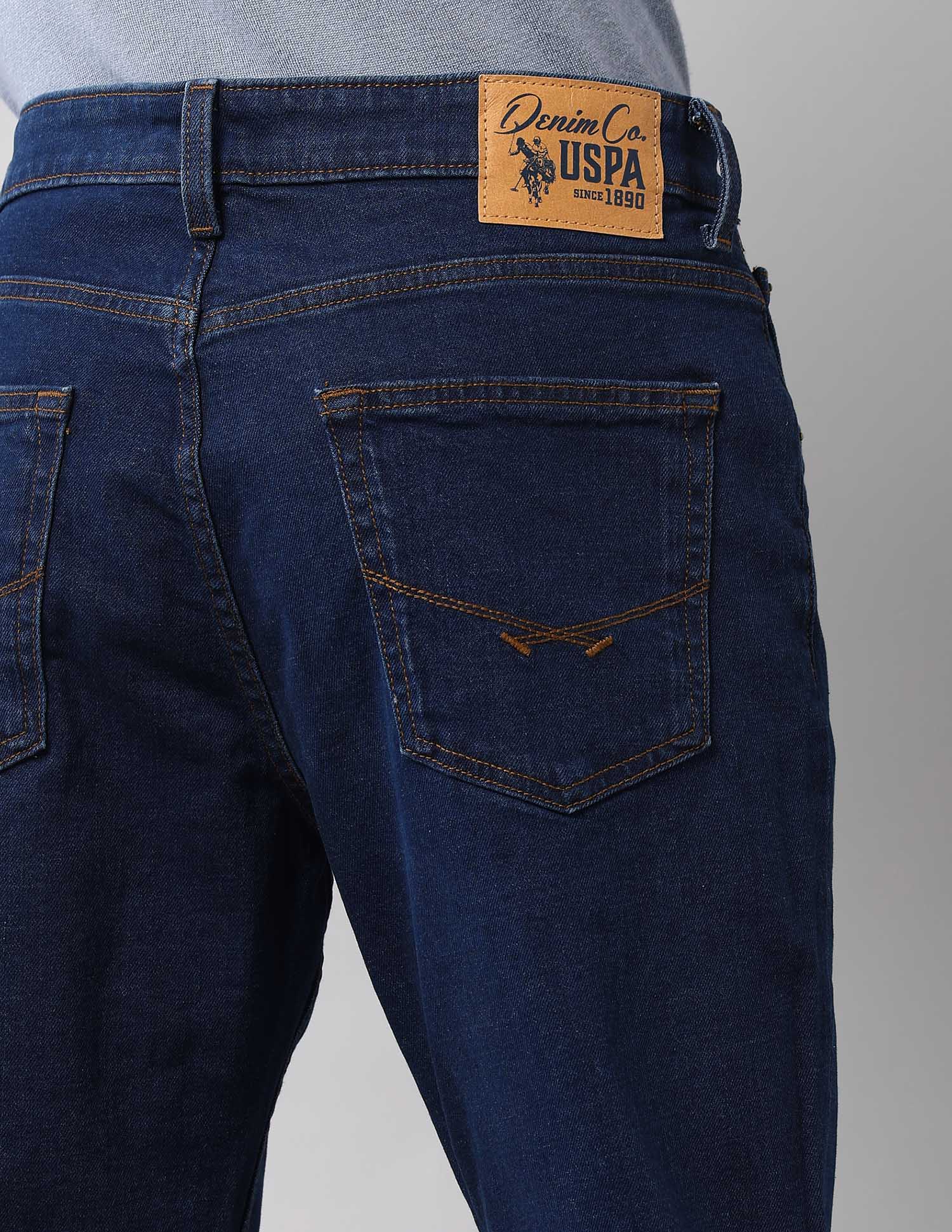 Harold Slim Straight Fit Blue Vintage Jeans Dark Wash - U.S. Polo Assn. India | Large