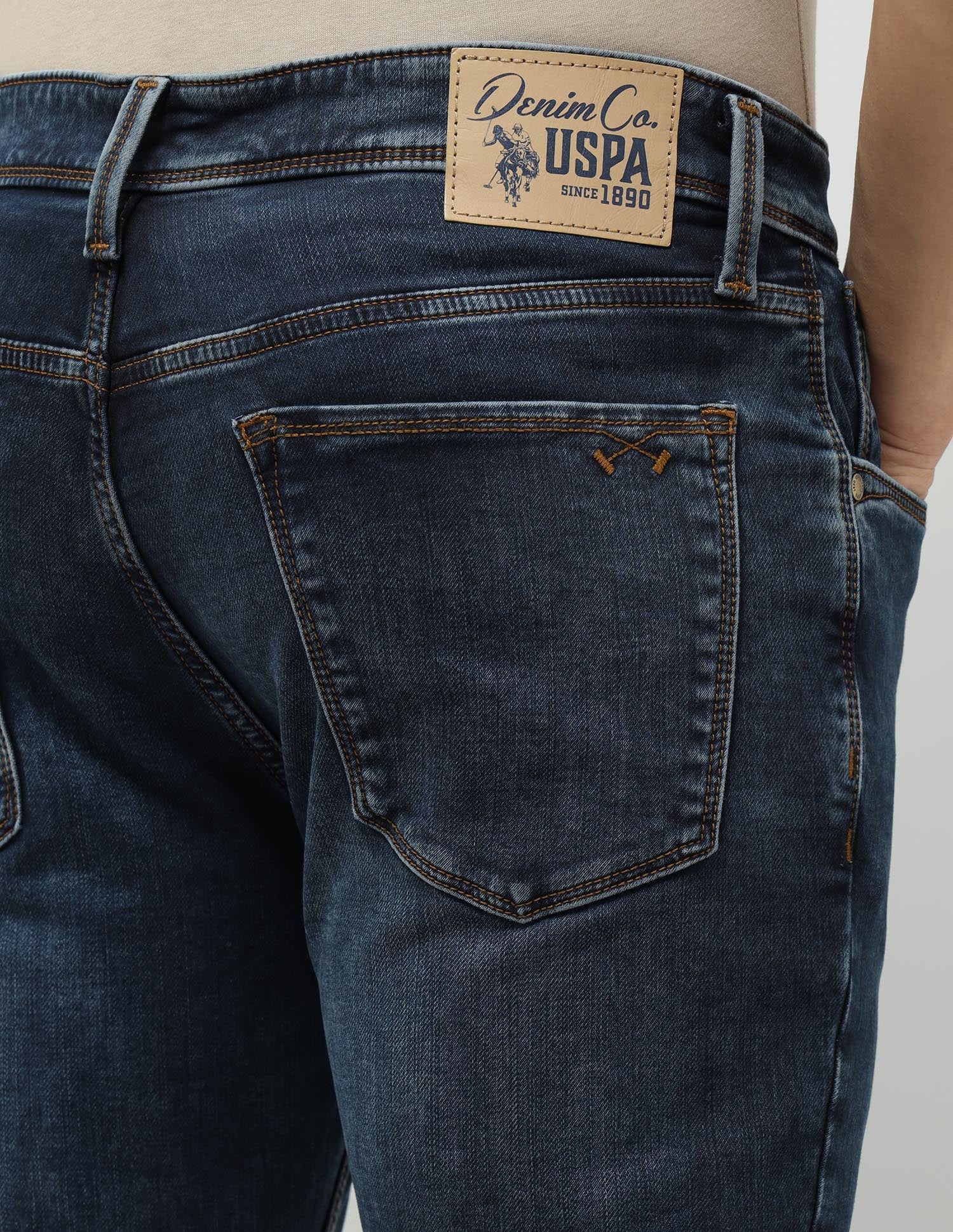 Brandon Slim Tapered Fit Blue Jeans Med Blue - U.S. POLO ASSN. | Large