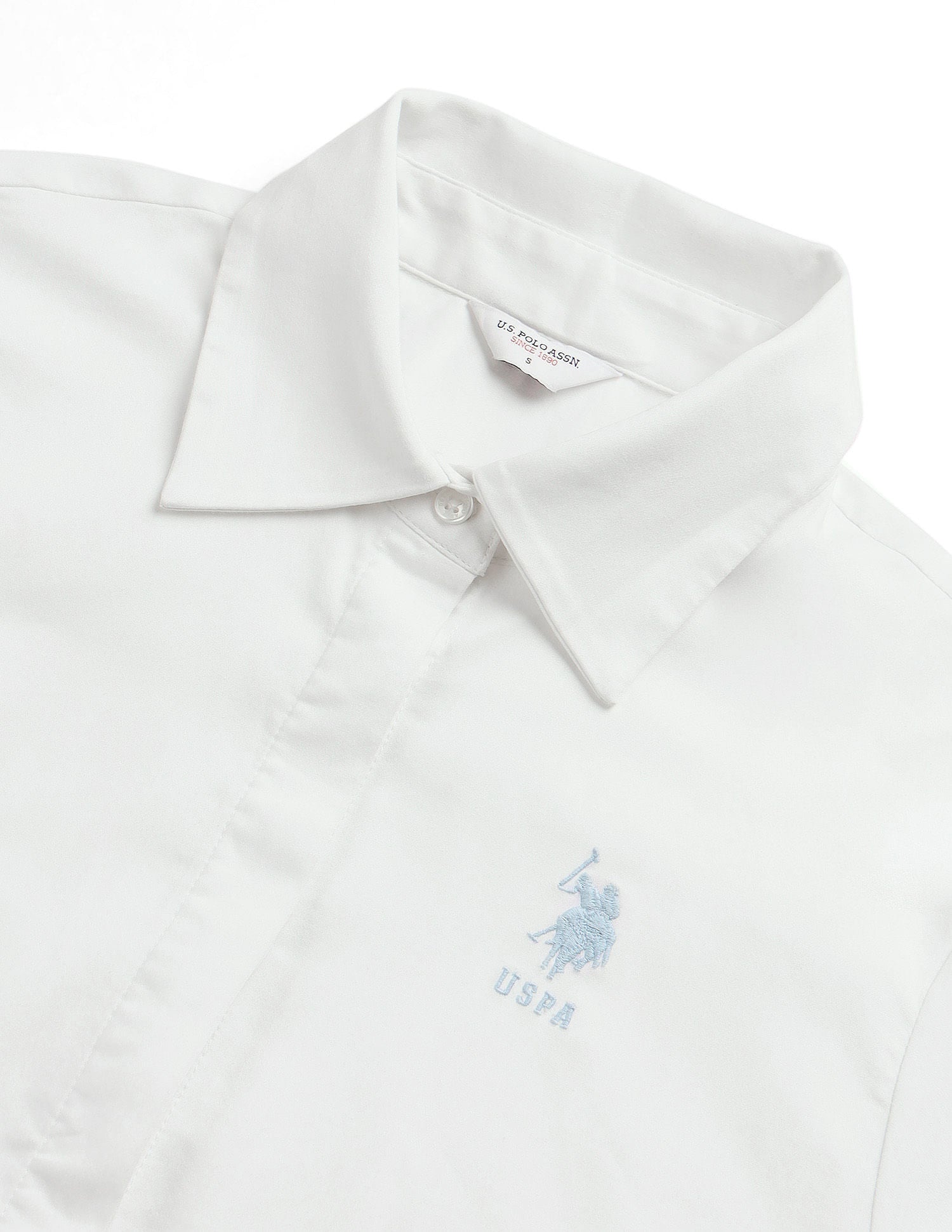 Concelaed Placket Solid Shirt White - U.S. POLO ASSN. | Large