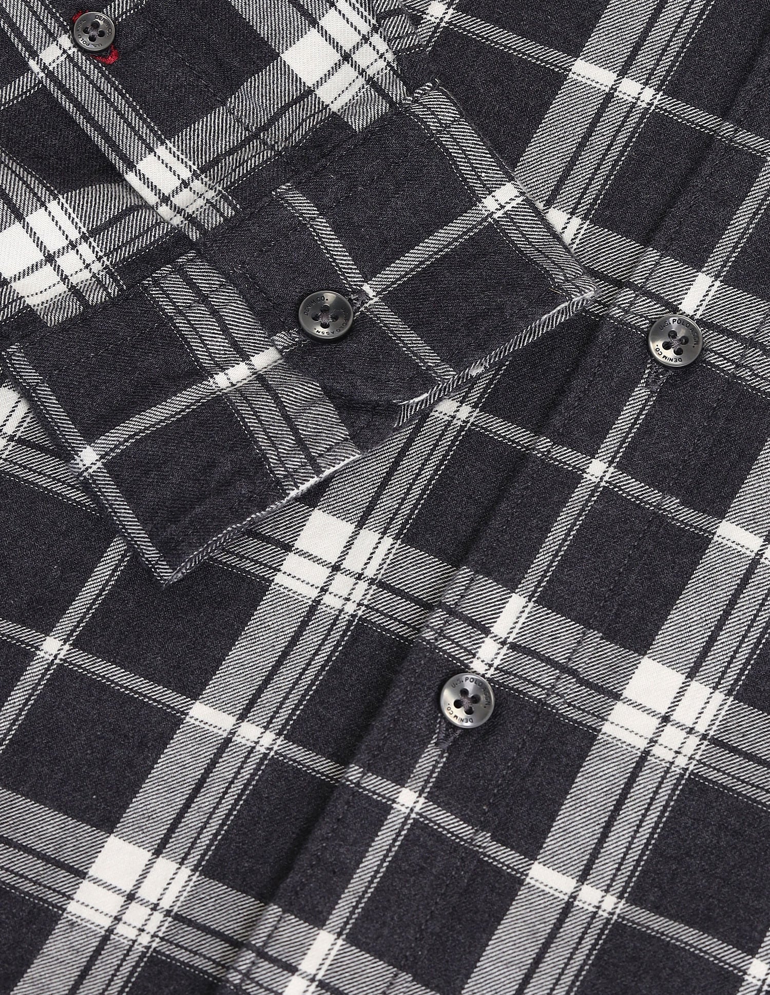 Tartan Check Regular Fit Shirt Grey - U.S. Polo Assn. India | Large